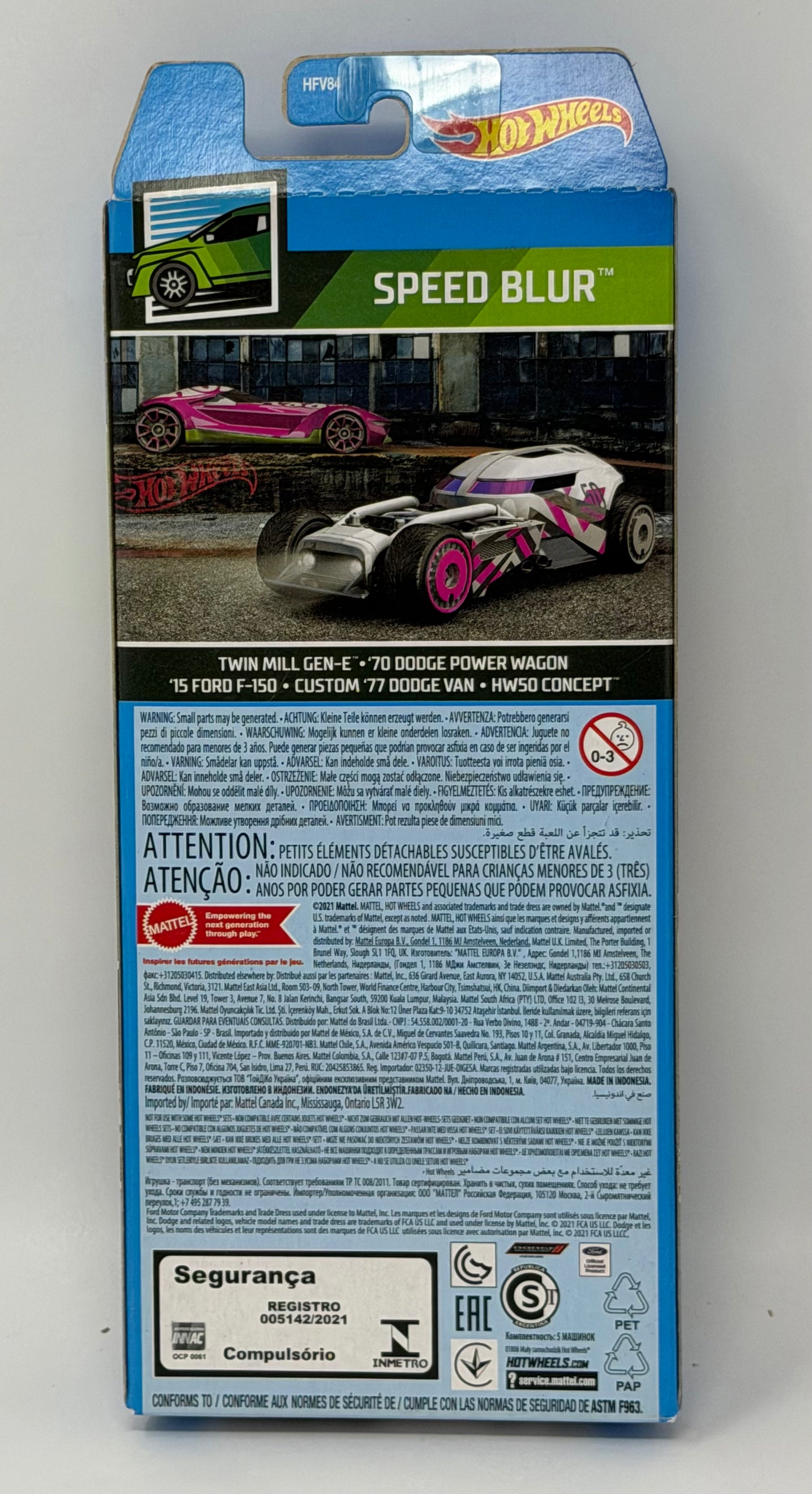 Hot Wheels Speed Blur 5-Pack TWIN MILL GEN-E™• 70 DODGE POWER WAGON 15 FORD F-150 • CUSTOM '77 DODGE VAN • HW50 CONCEPT"