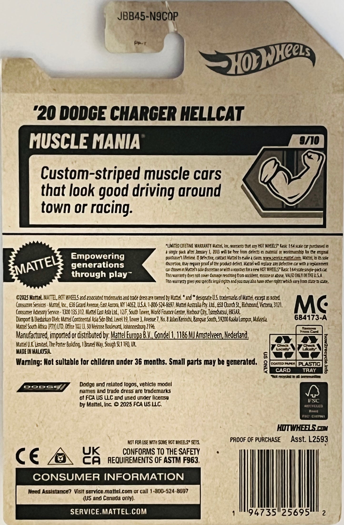 Hot Wheels '20 Dodge Charger Hellcat (Pink) 240/250 muscle Mania 9/10