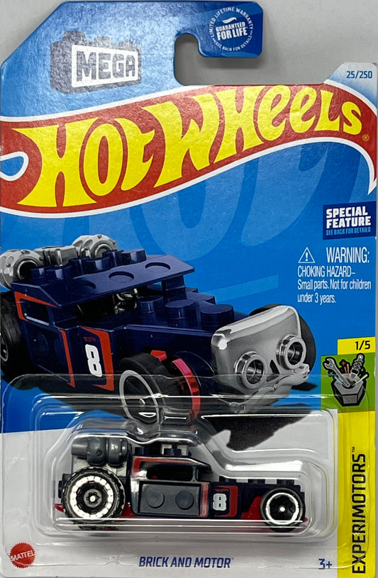 Hot Wheels MEGA Brick and Motor Blue and Red 25/250 Experimotors 1/5