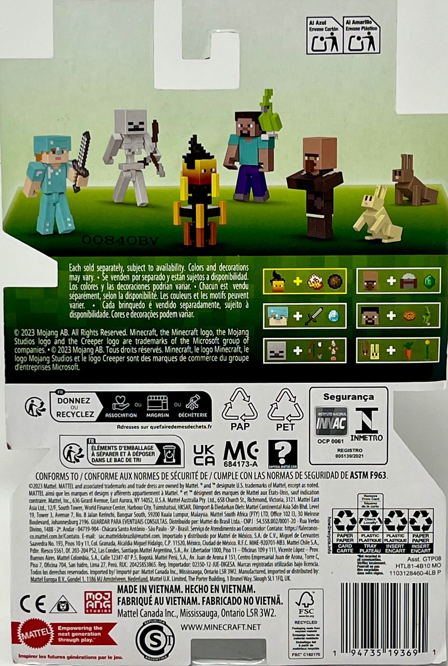Minecraft 15th Anniversary Blaze w/Powder & Fire Charge 3.5" Action Figure