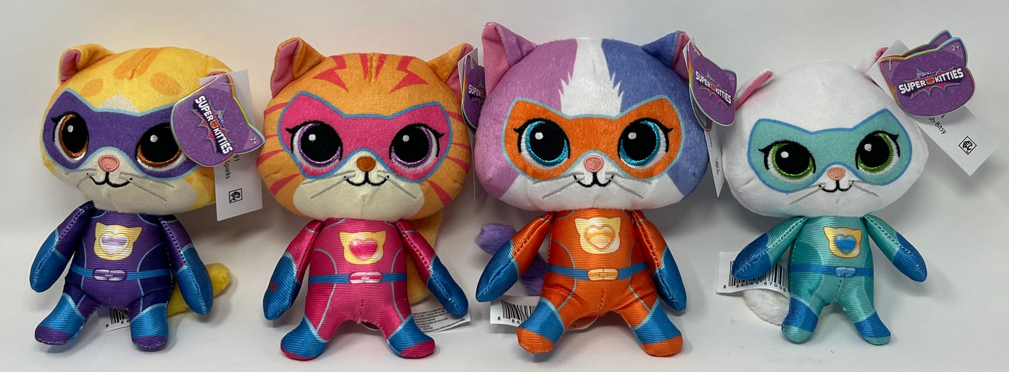 Disney Super Kitties Plush Ginny, Bitsy, Sparks and Buddy Set of 4