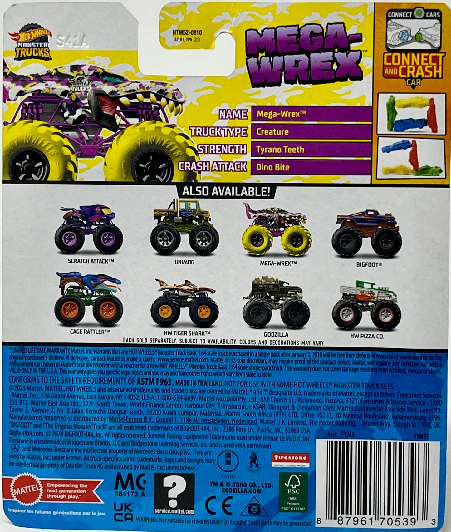 Hot Wheels Monster Trucks Camo Crashers 2/4 Mega-Wrex