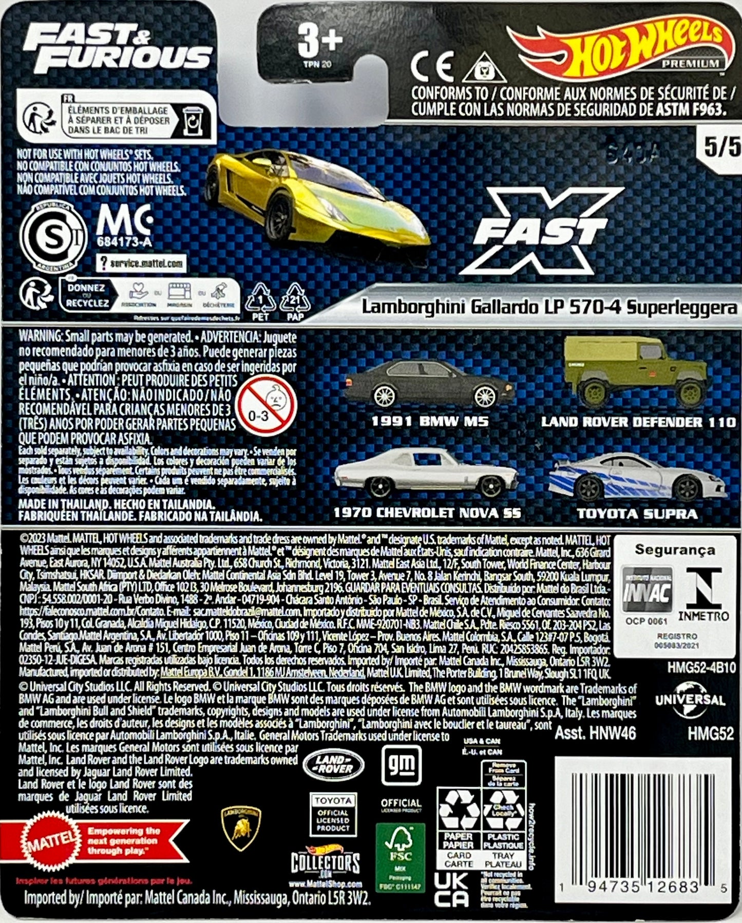 Hot Wheels Lamborghini Gallardo LP 570-4 Superleggera Fast & Furious