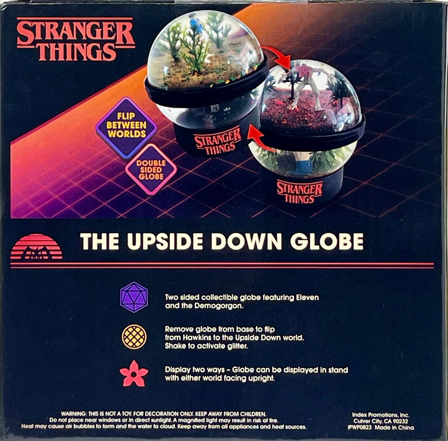 Netflix Stranger Things Double Sided Upside Down Snow Globe Eleven & Demogorgon