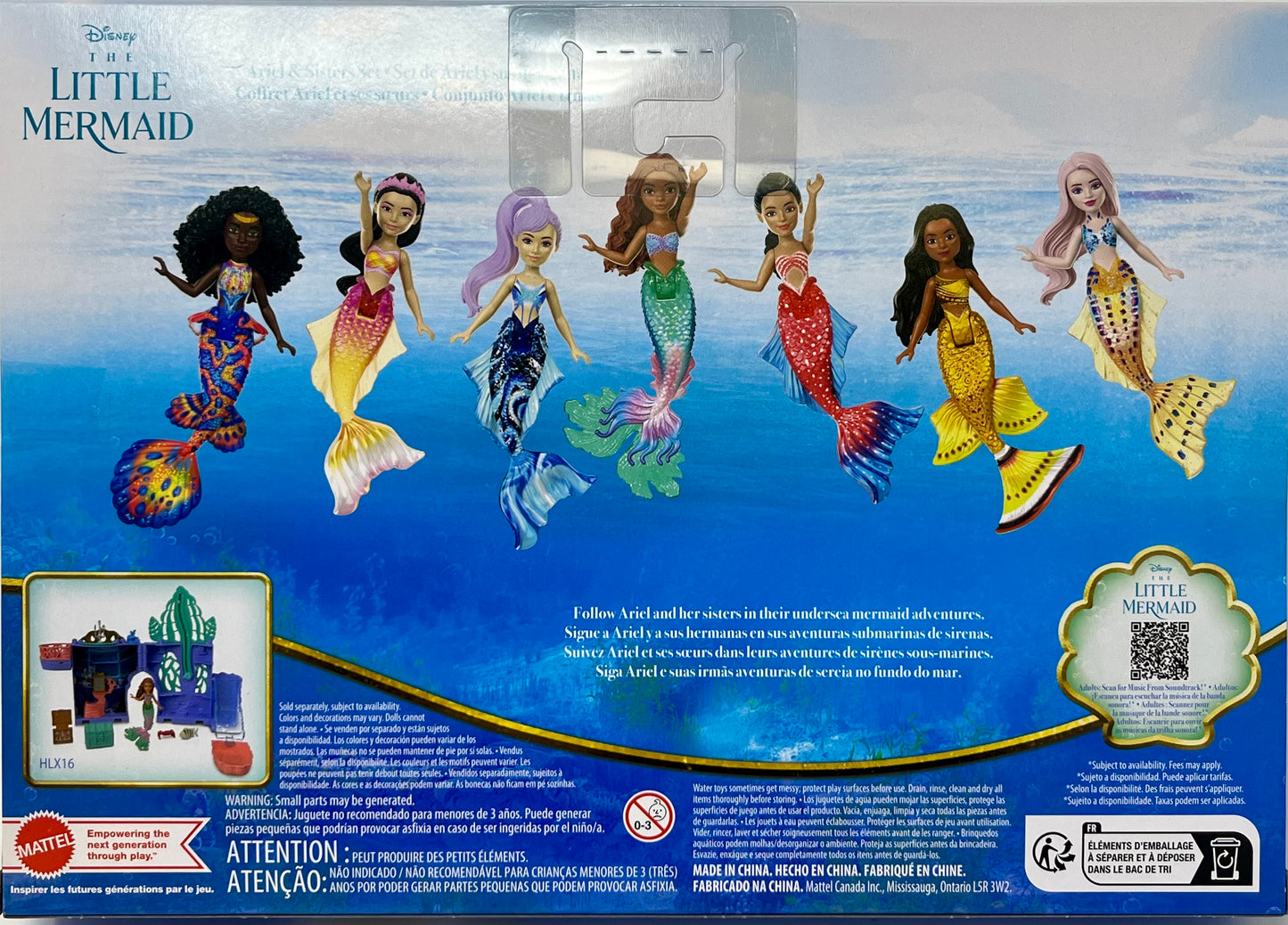 Disney The Little Mermaid Ariel and Sisters Small Doll Set with 7 Mermaid Dolls