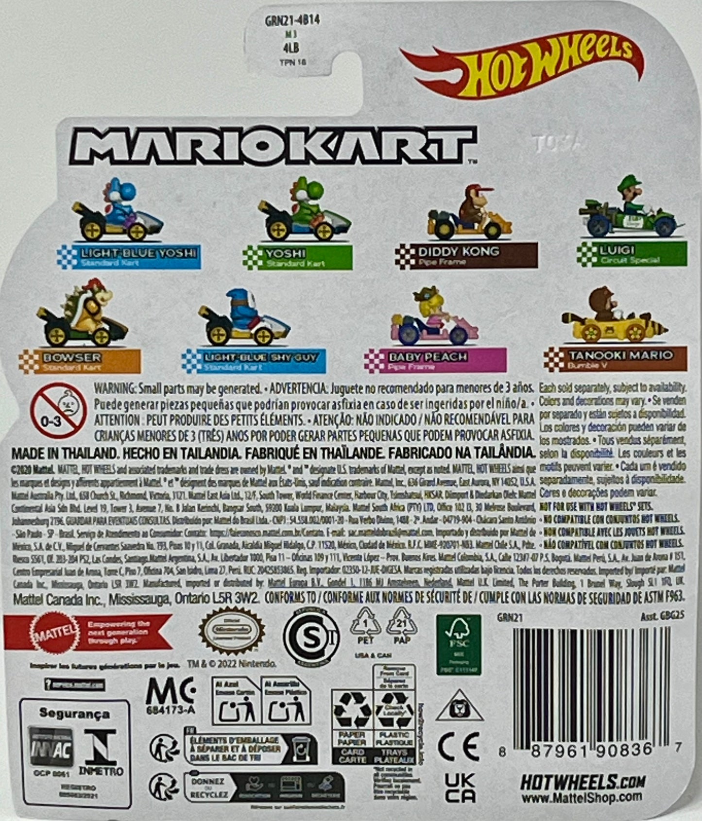 Hot Wheels Mario Kart Light Blue Shy Guy Standard Kart