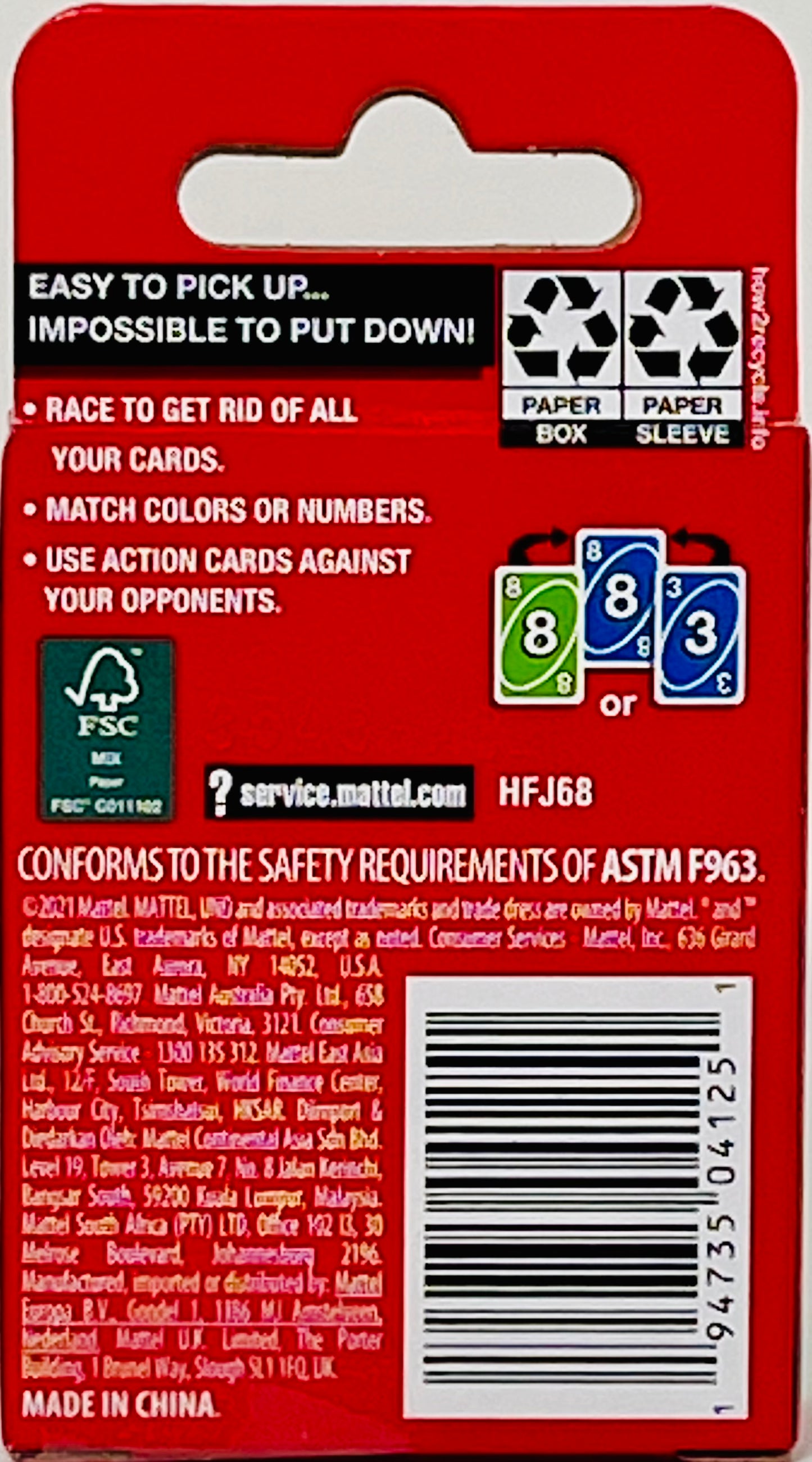 UNO Mini Card Game 3” 5 Packs