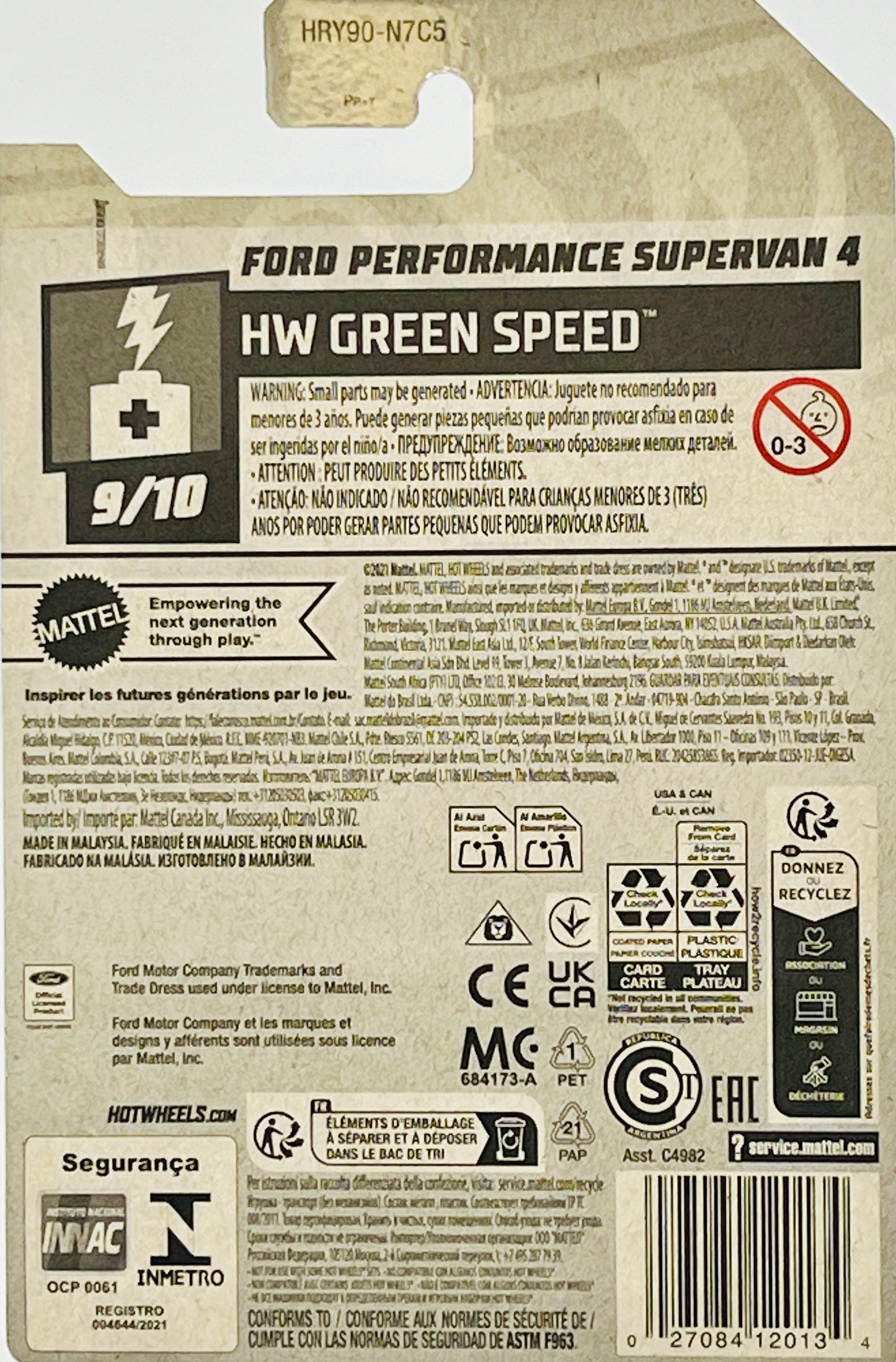 Hot Wheels HW Green Speed Ford Performance Supervan 4 White 128/250