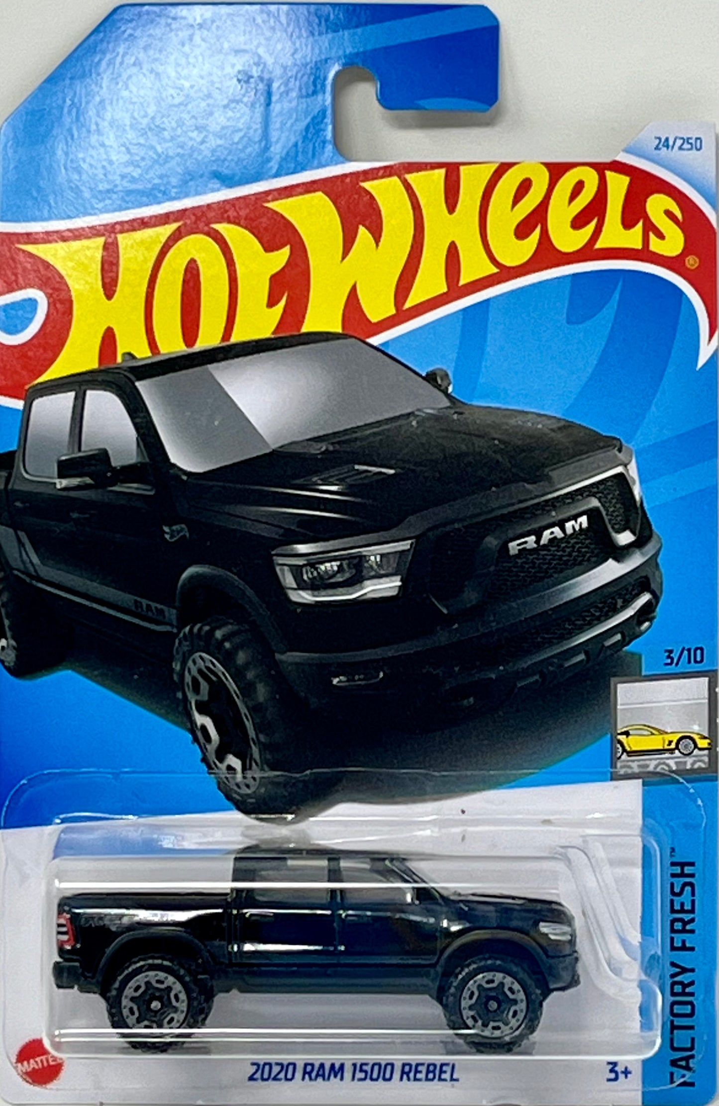 Hot Wheels Dodge Ram 1500 Rebel Black 24/250 HW Factory Fresh 3/10