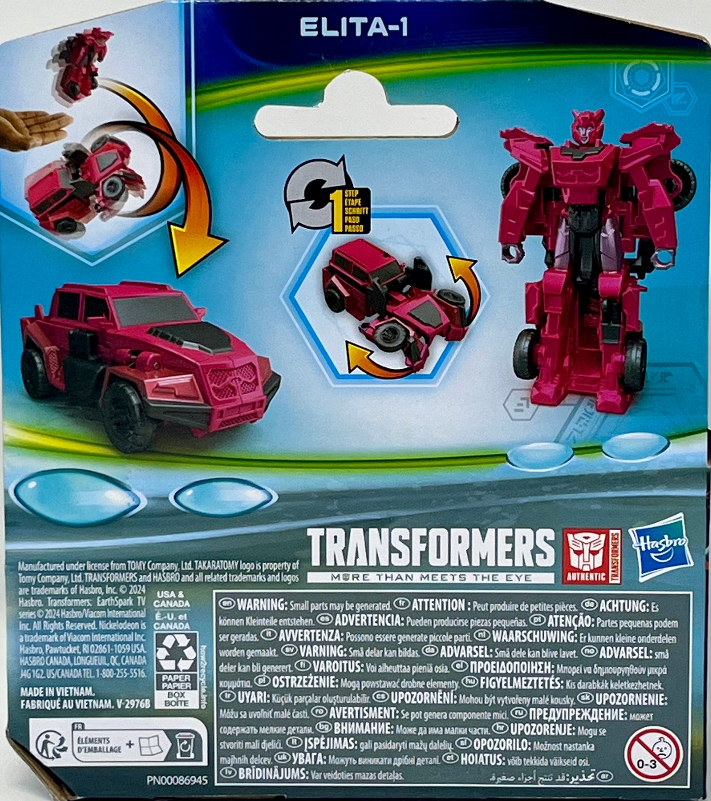 Transformers EarthSpark Elita-1 1-Step Flip Changer Action Figure