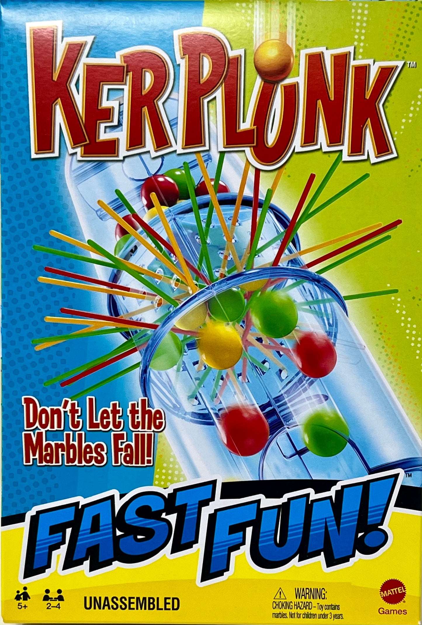 KerPlunk "Don't Let The Marbles Fall" Mattel Marble Travel Size Game Ages 5+