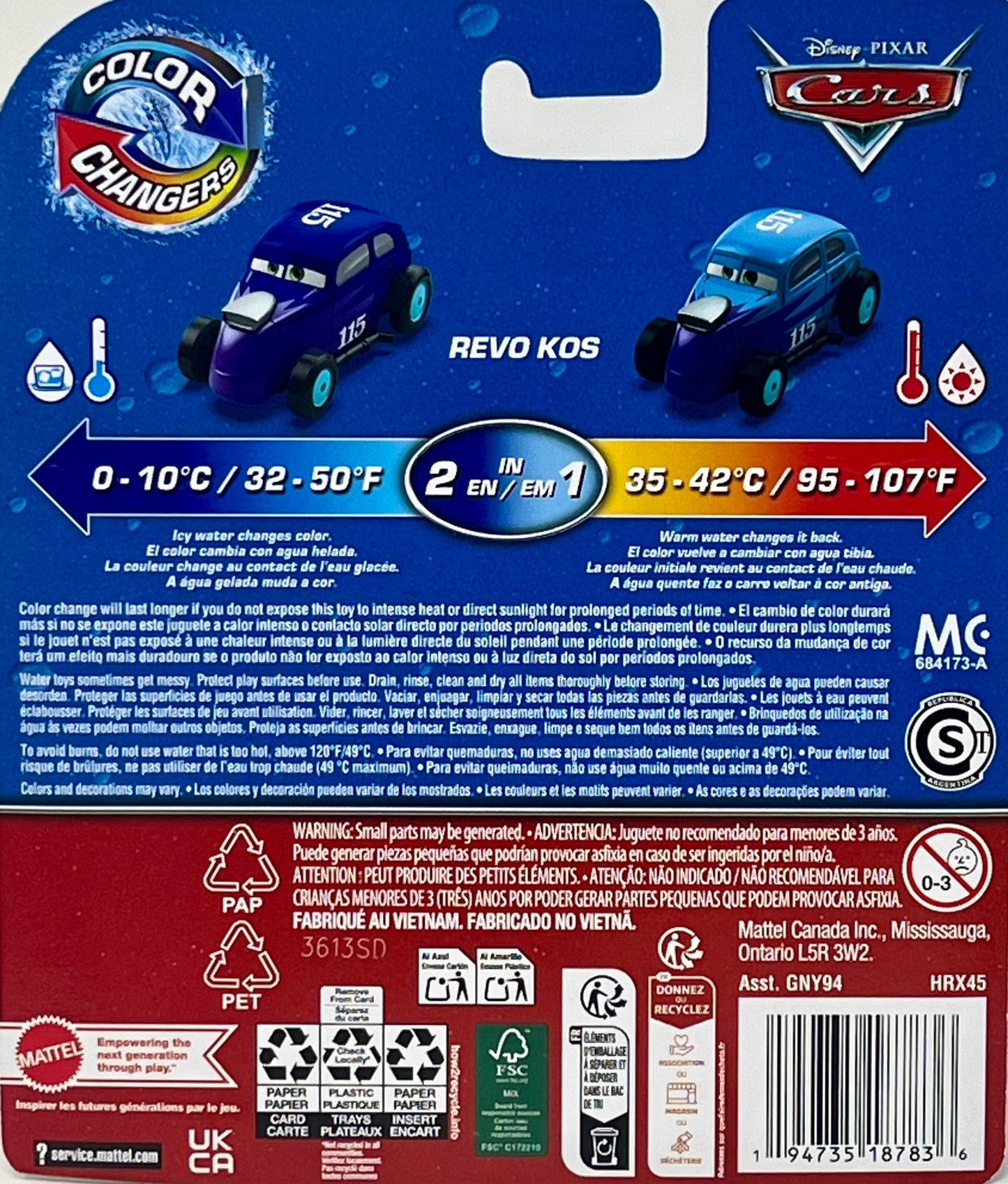 Disney Pixar Cars Color Changers Revo Kos