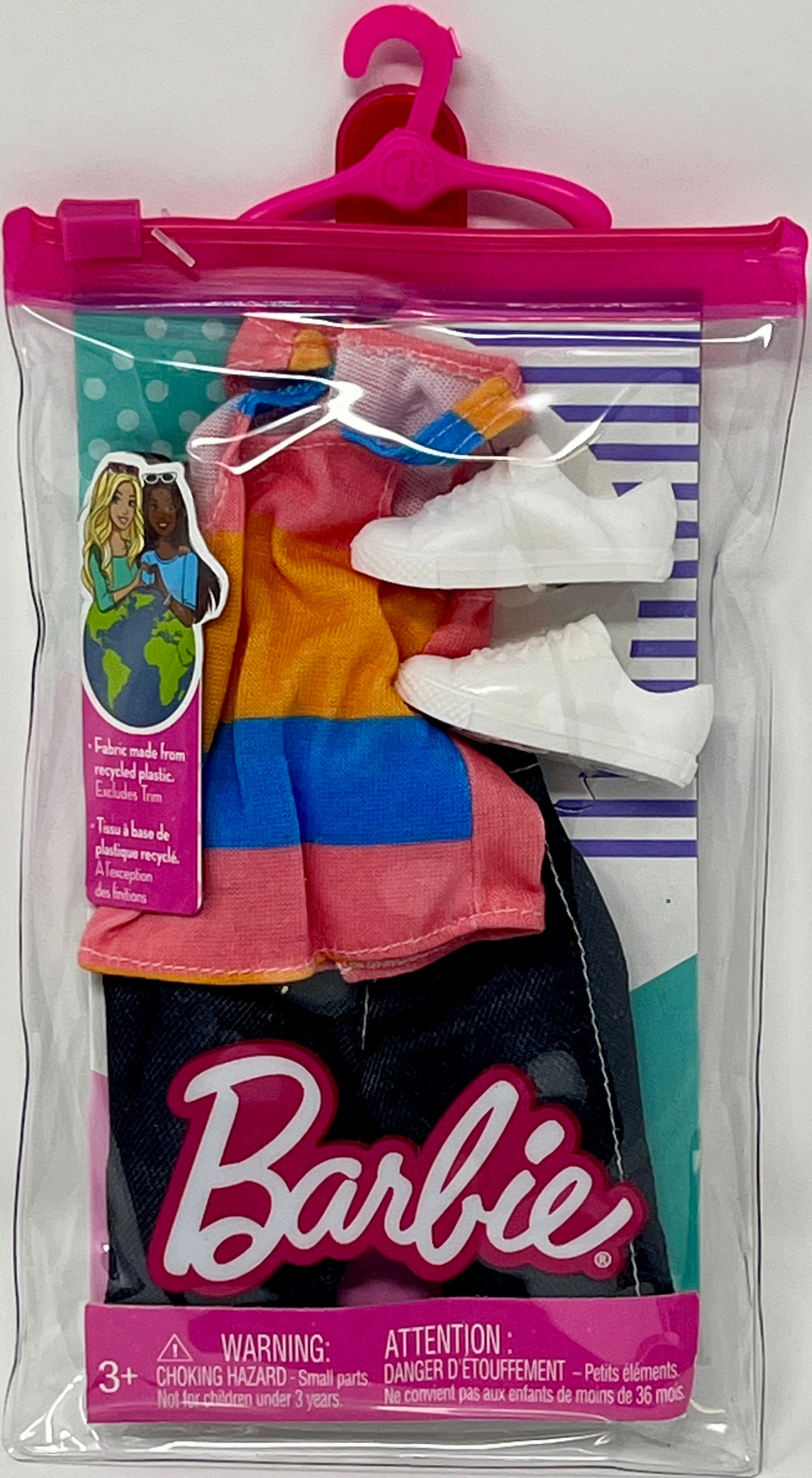 Barbie Fashions Ken Clothes Striped Tank Black Denim Pants White Sneakers