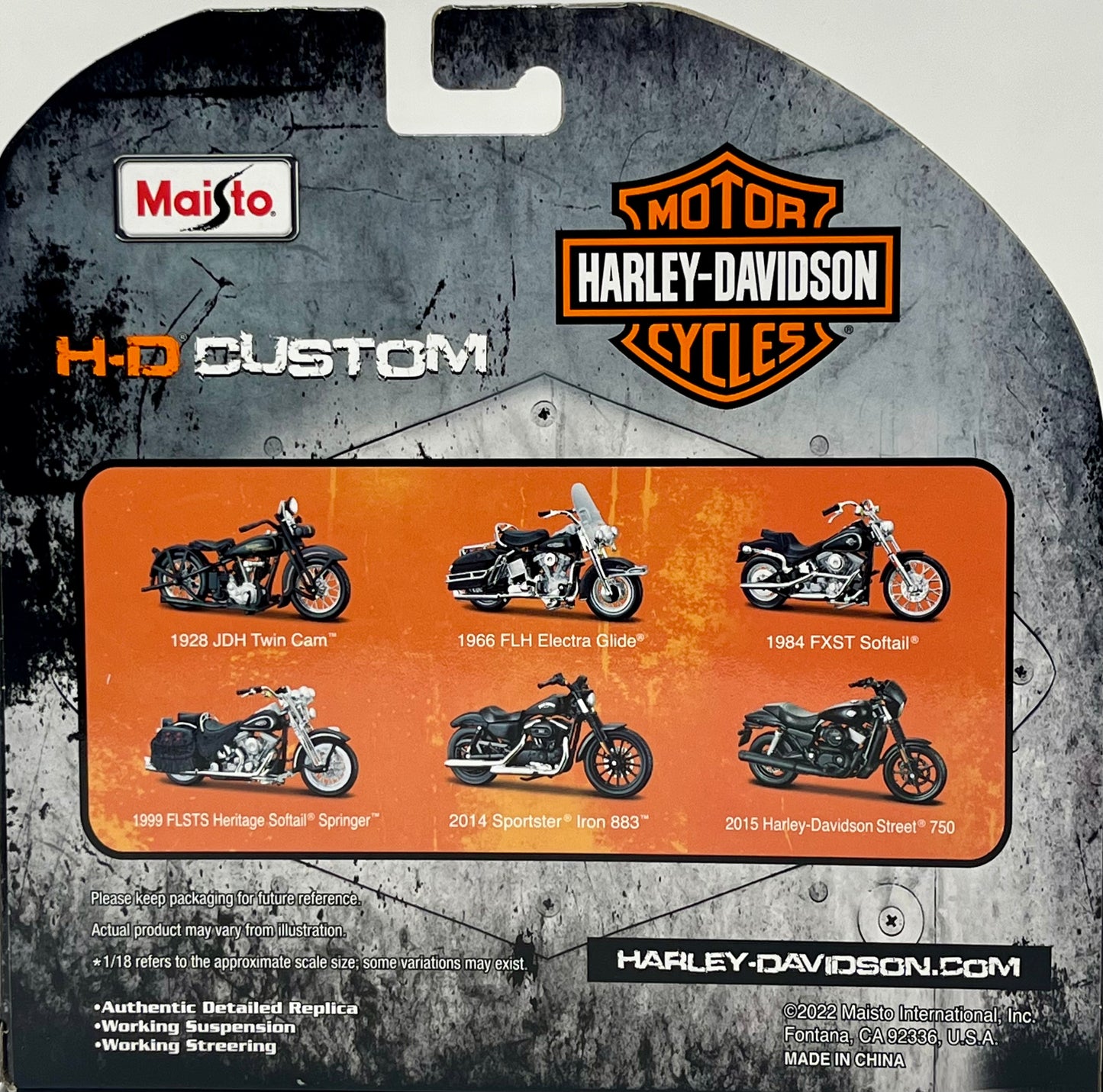 Maisto 1:18 Scale Harley Davidson H-D Custom Series 41 1928 JDH Twin Cam