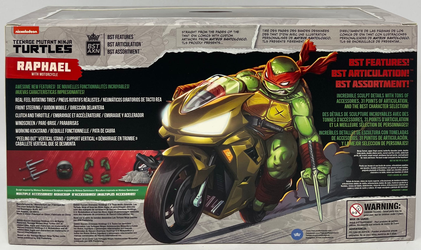 Teenage Mutant Ninja Turtles BST AXN Raphael with Motorcycle