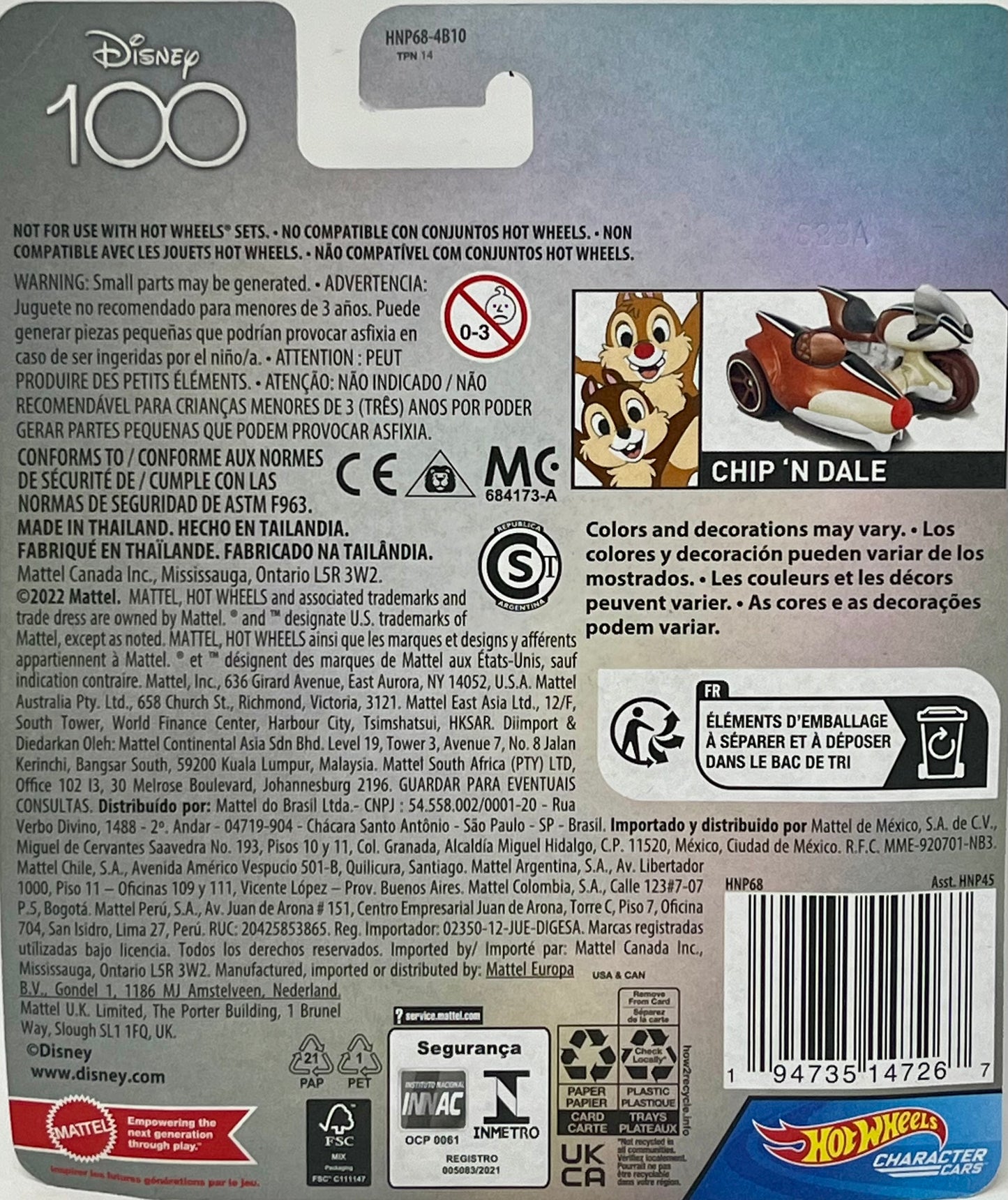 Hot Wheels Character Cars Chip n Dale