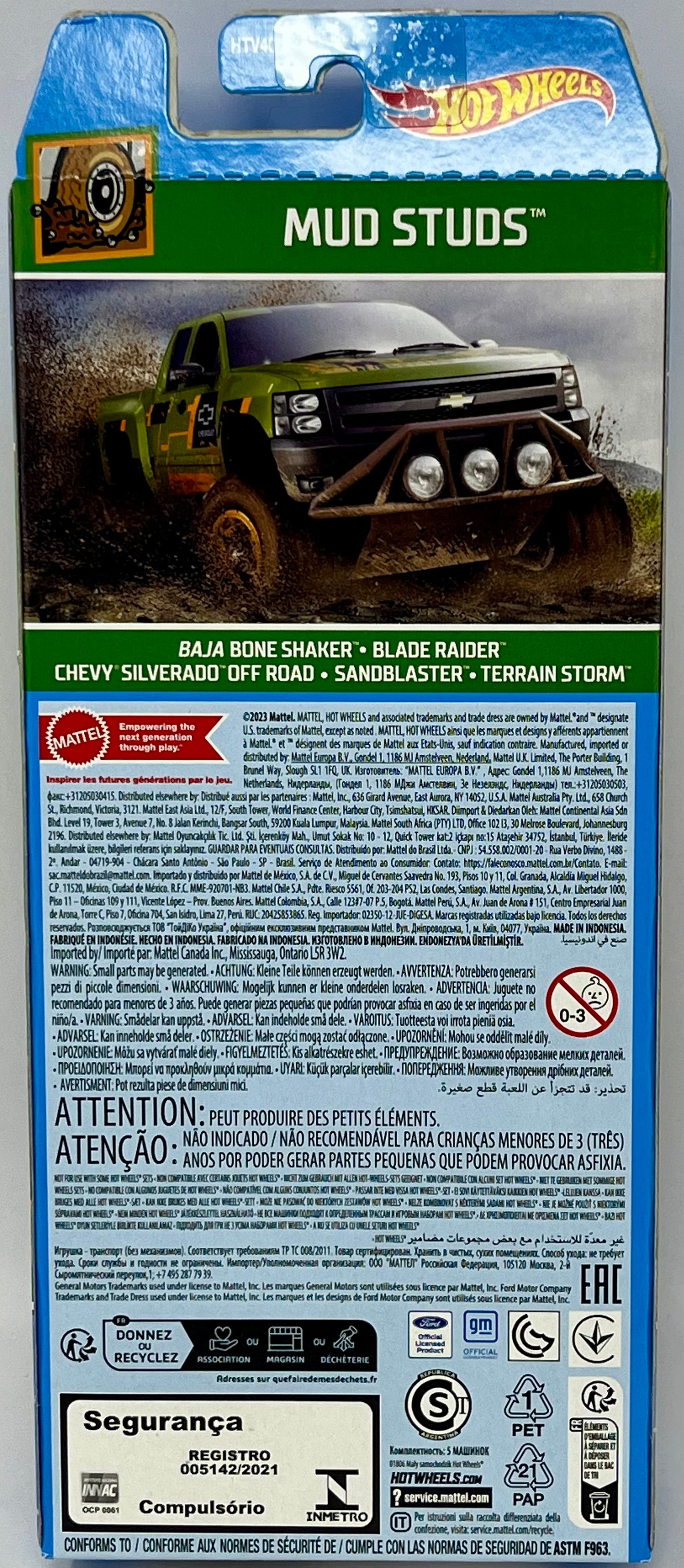 Hot Wheels Mud Studs Play Vehicle, 3+ Yrs, Silver, 5 Pack