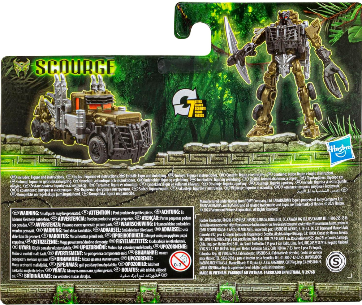 Transformers Toys Rise of The Beasts Movie Beast Alliance Battle Changers Scourge Action Figure, Ages 6 and Up, 4.5 inch