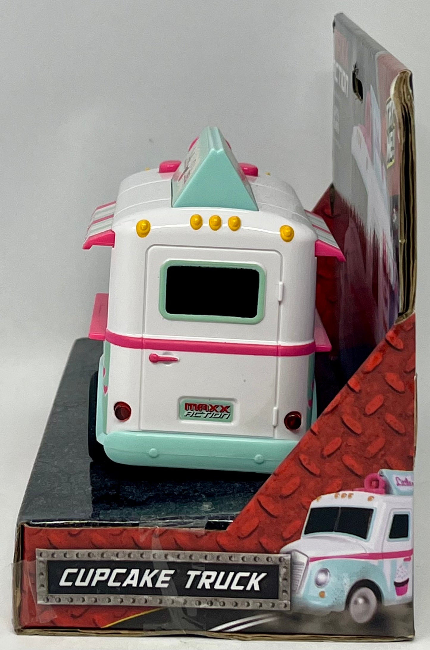 Maxx Action 5” Cup Cake Truck Friction Motor Rubber Tires Lights and Sound