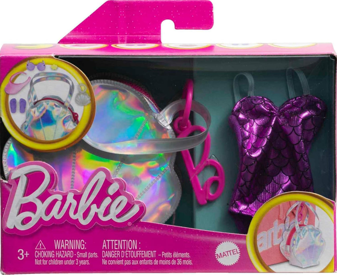 strapless maxi dress beach Barbie Clothes Set, Beach-Themed with Swimsuit, 5 Acessories & Zippere –  Toy Wrangler