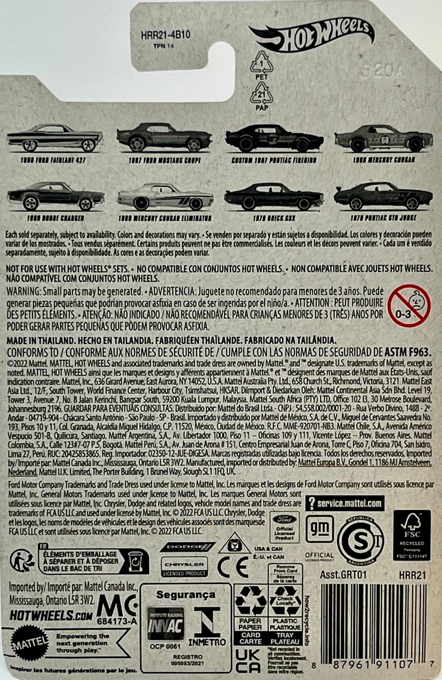 Hot Wheels 1966 Ford Fairlane W/ Protector 427 1/8