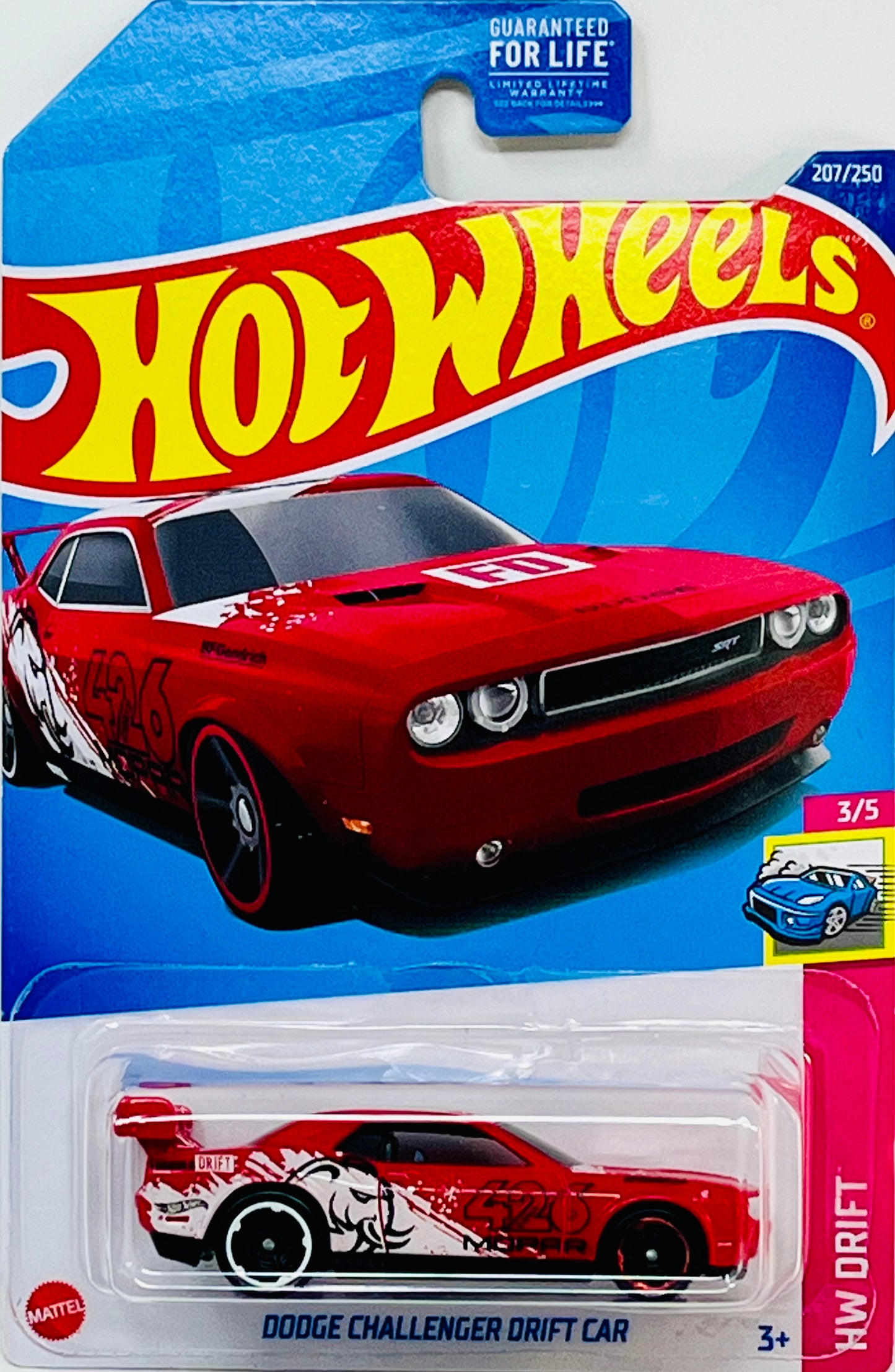 Hot Wheels Dodge Challenger Drift Car (RED) Drift with Protector