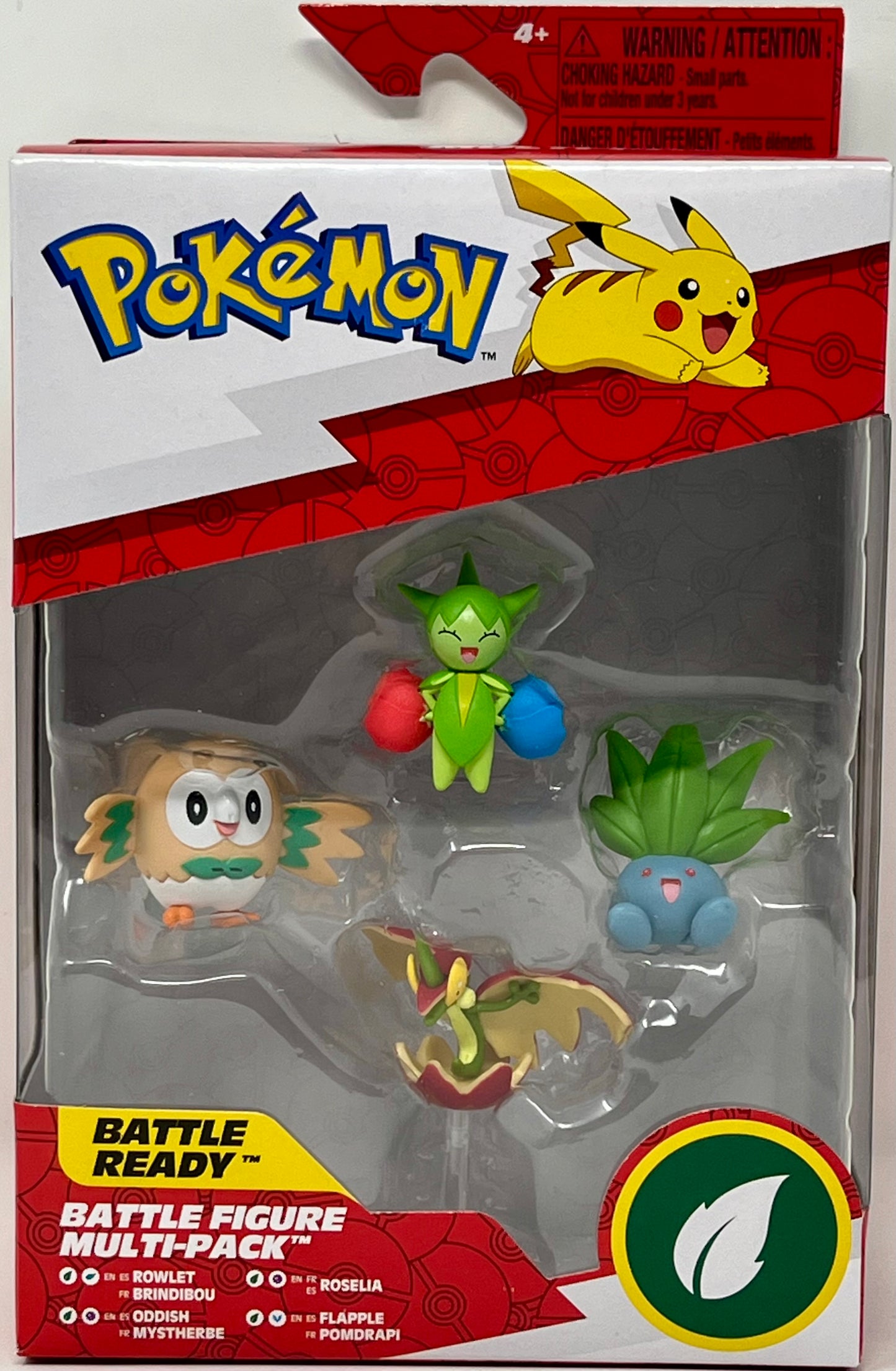 Pokémon Battle Figure Multi-Pack Rowlet, Roselia, Oddish & Flapple