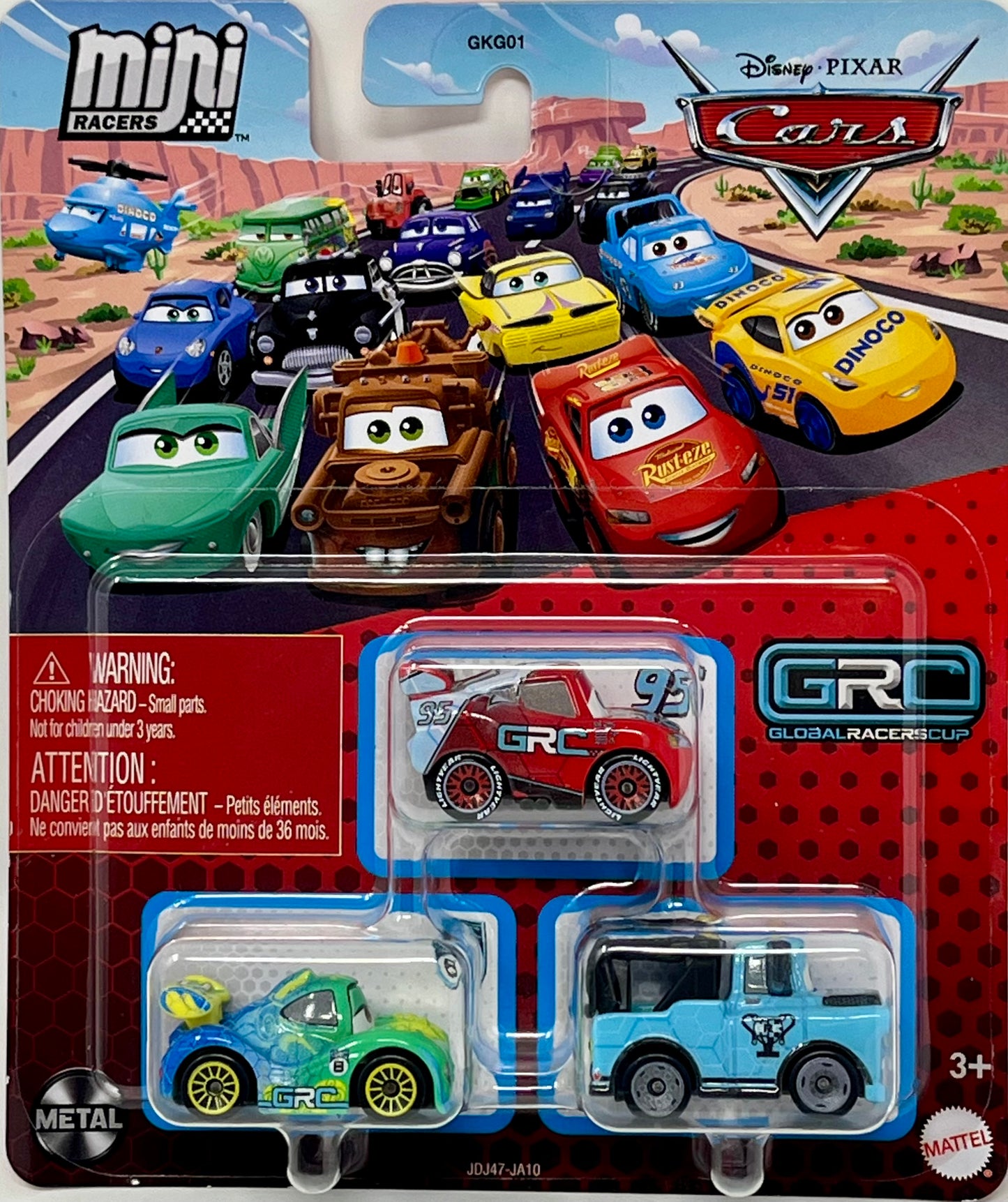 Disney Pixar Cars Mini Racers Carla Veloso Lightning McQueen Blue Mater 3-pack