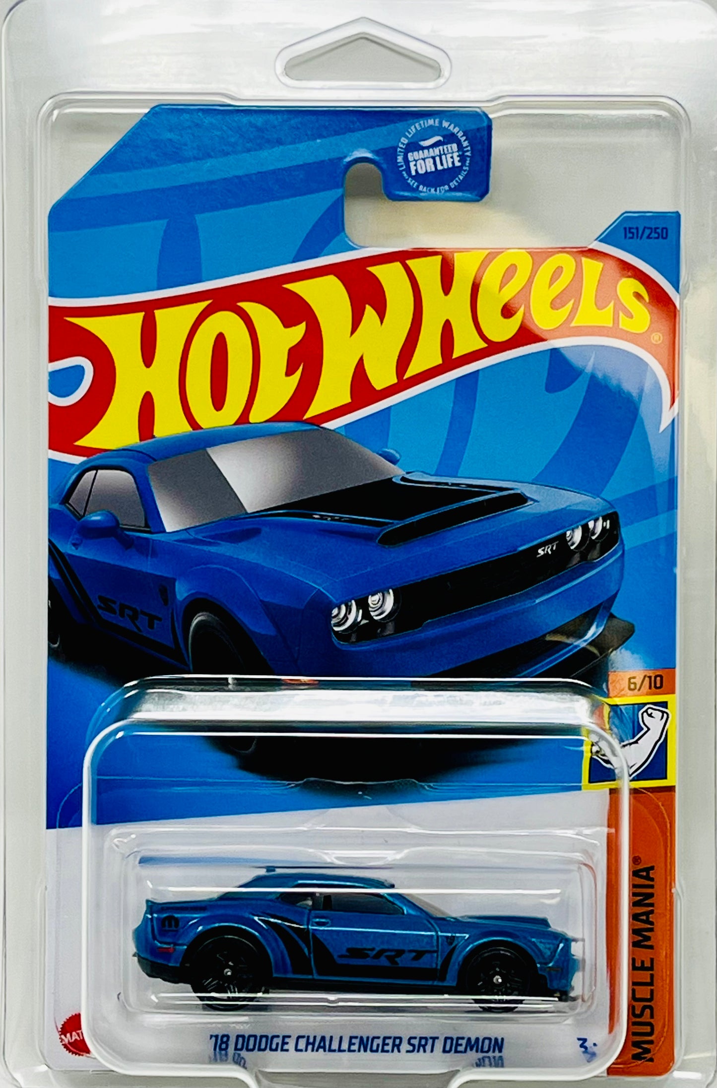 Hot Wheels Dodge Challenger SRT Demon (Blue) with Protector