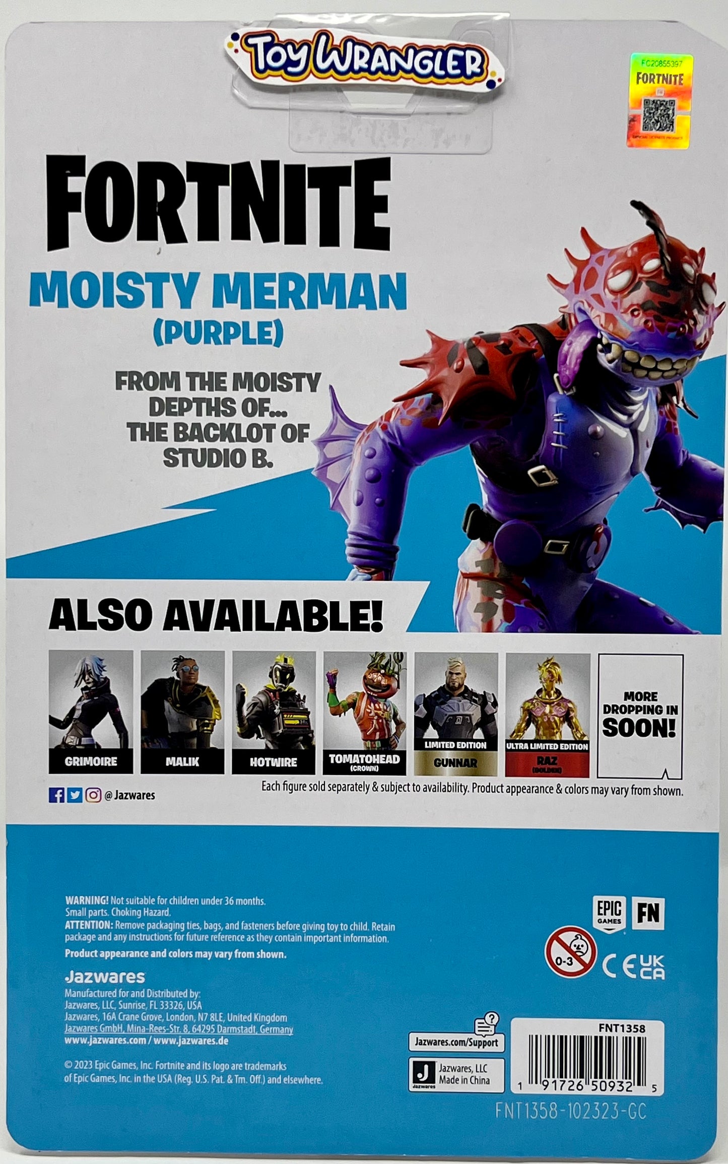 Fortnite Series 25 Moisty Merman 4” Figure w/Manic Mosaic Wrap