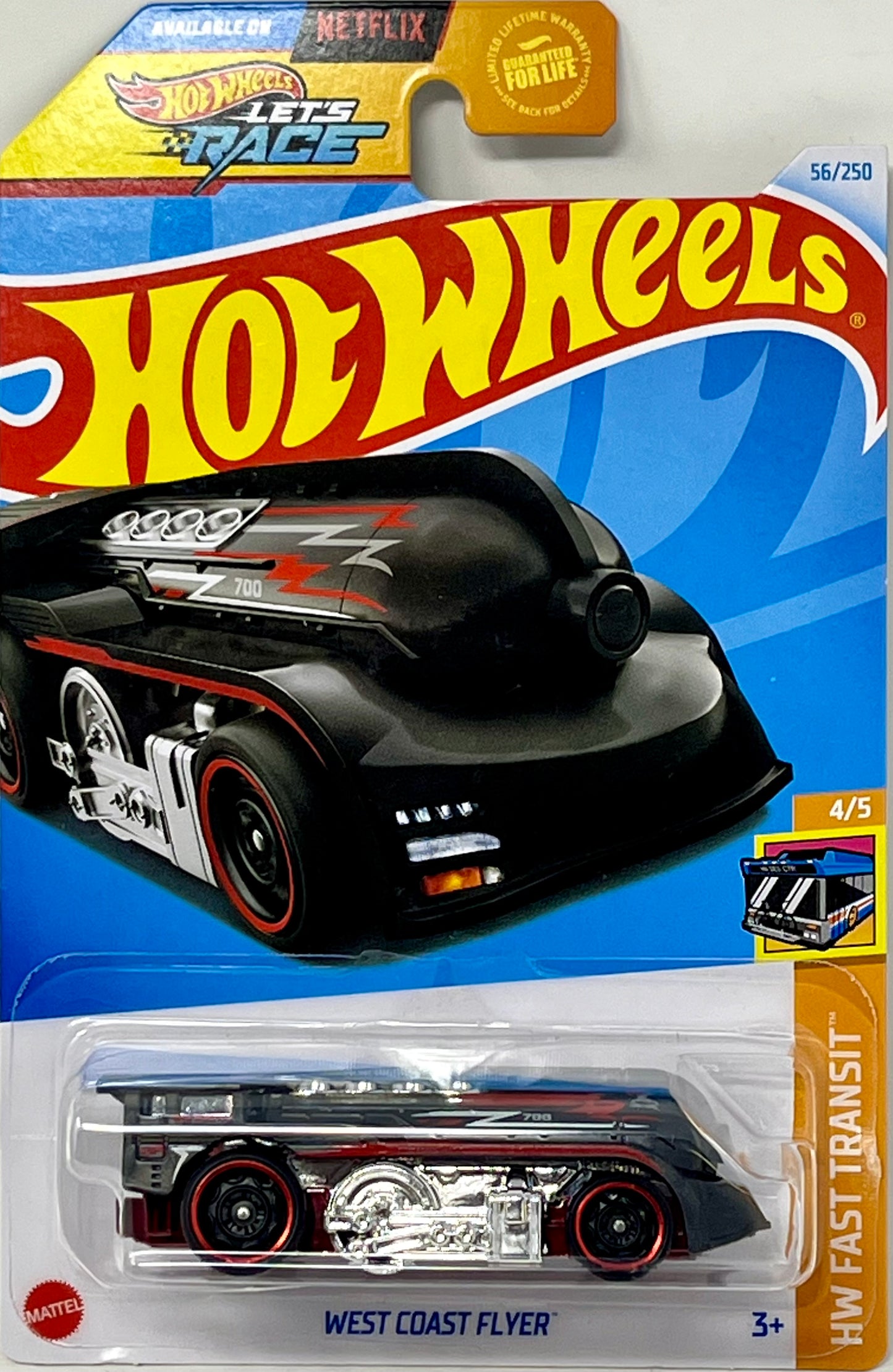 Hot Wheels Let's Race West Coast Flyer (Black) 2024 HW Fast Transit