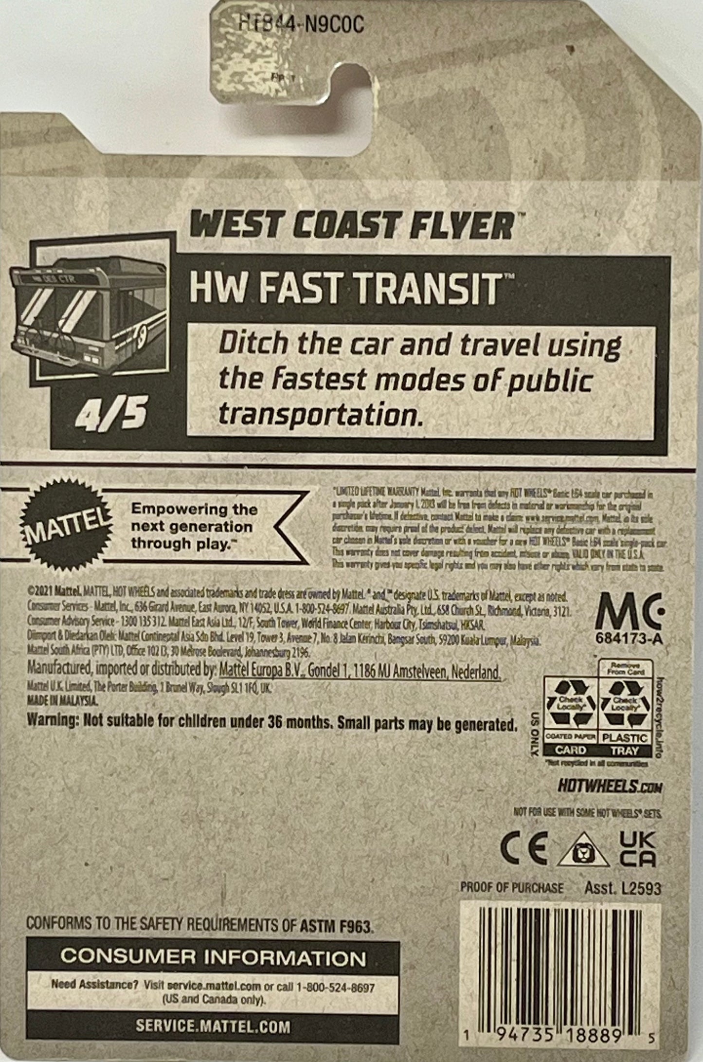 Hot Wheels Let's Race West Coast Flyer (Black) 2024 HW Fast Transit