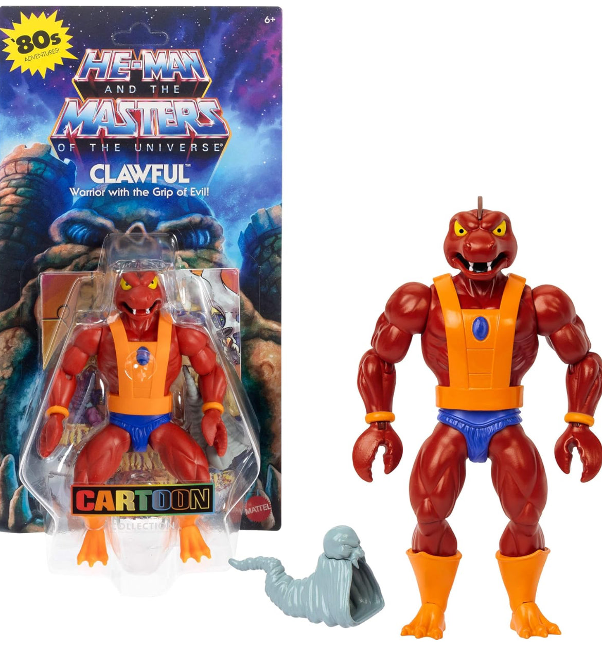 Masters of the Universe Origins Toy, Clawful Cartoon Collection Action Figure, 5.5-inch MOTU Villain, 16 Articulations, Horn of Evil & Mini-Comic