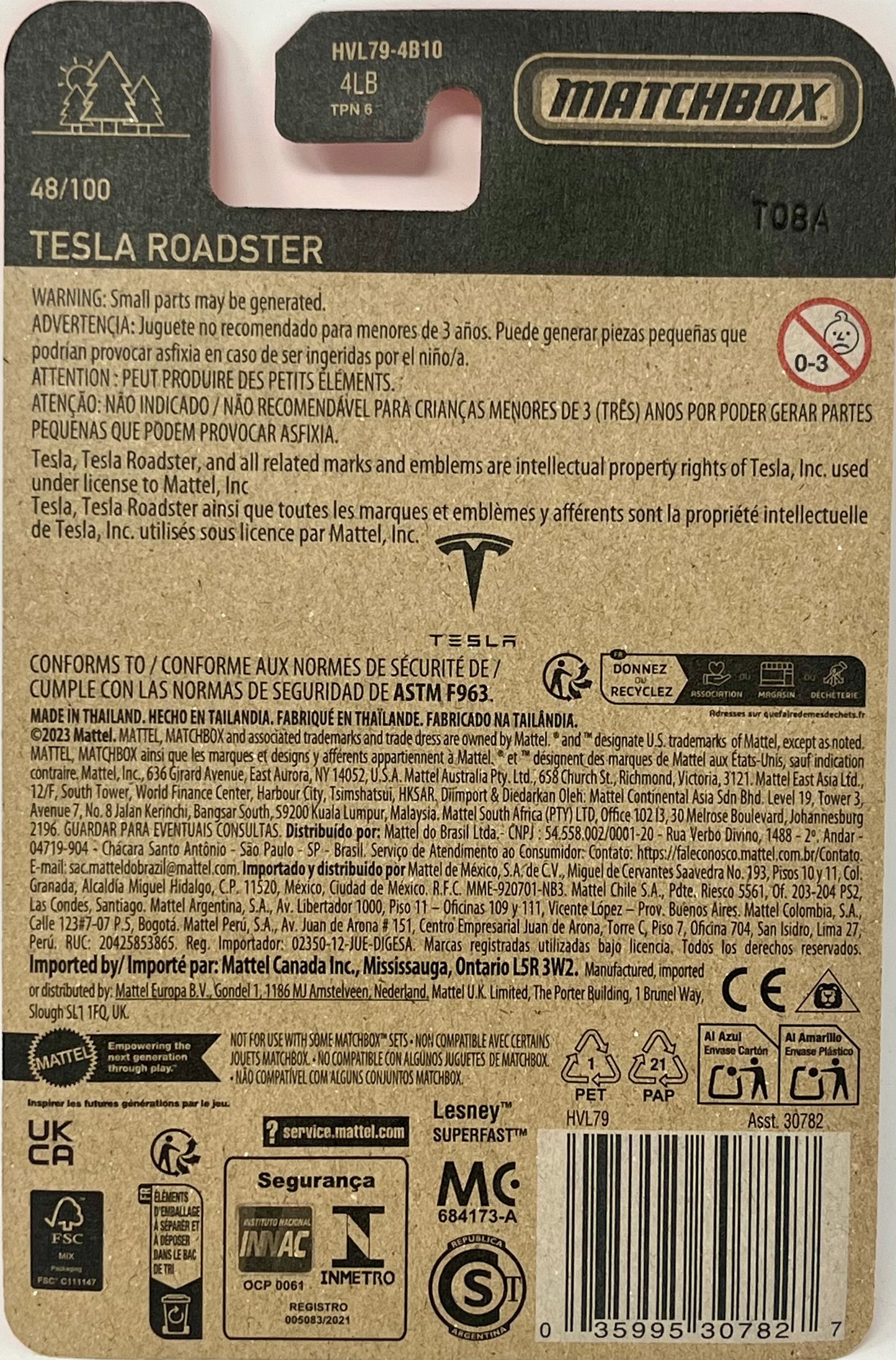 Matchbox Tesla Roadster Matt Black 48/100