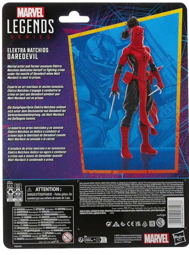 Marvel Legends Series Elektra Natchios Daredevil, Collectible 6 Inch Action Figures, 2 Accessories