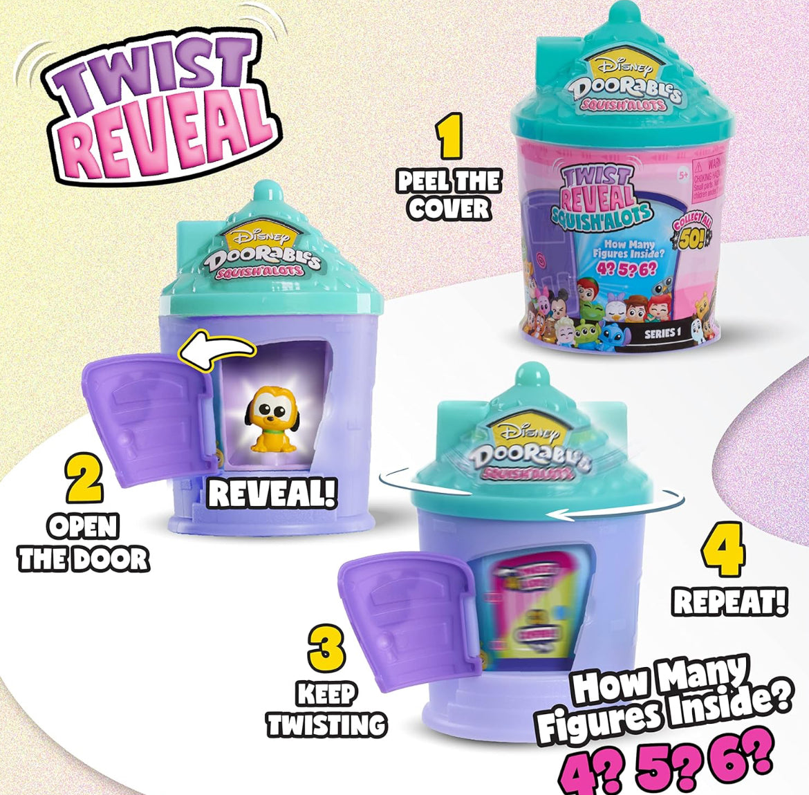 Just Play Squish’Alots Series 1, Collectible Blind Bag Figures in Capsule, Officially Licensed Kids Toys for Ages 5 Up by Just Play