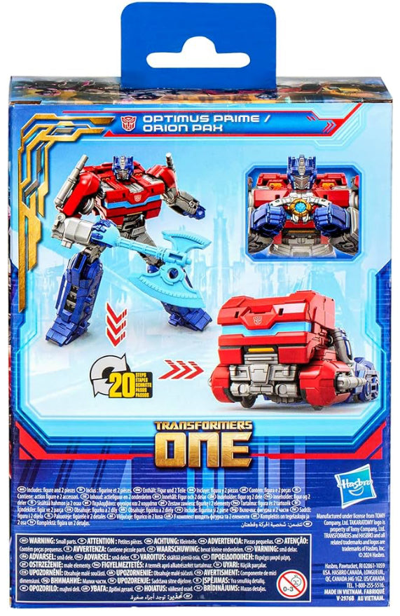 Transformers One Prime Changer Optimus Prime (Orion Pax) 5-Inch Robot Action Figure, Interactive Toys for Boys and Girls Ages 6 and Up