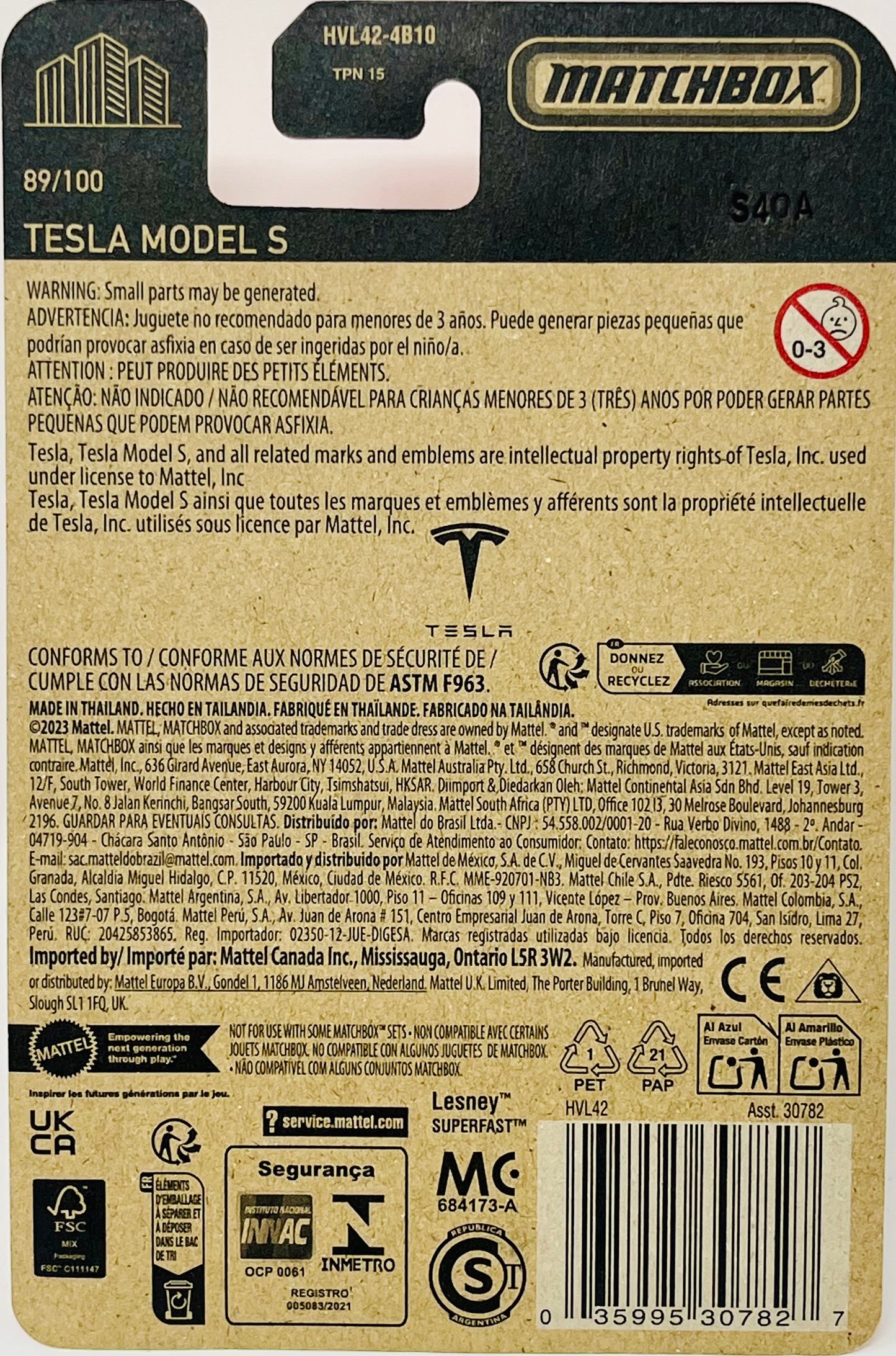 Two Matchbox Tesla Model S Red 89/100