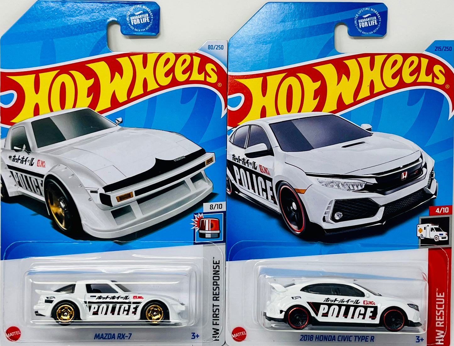 Hot Wheels Mazda RX7 HW First Response & Honda Civic Type R HW Rescue