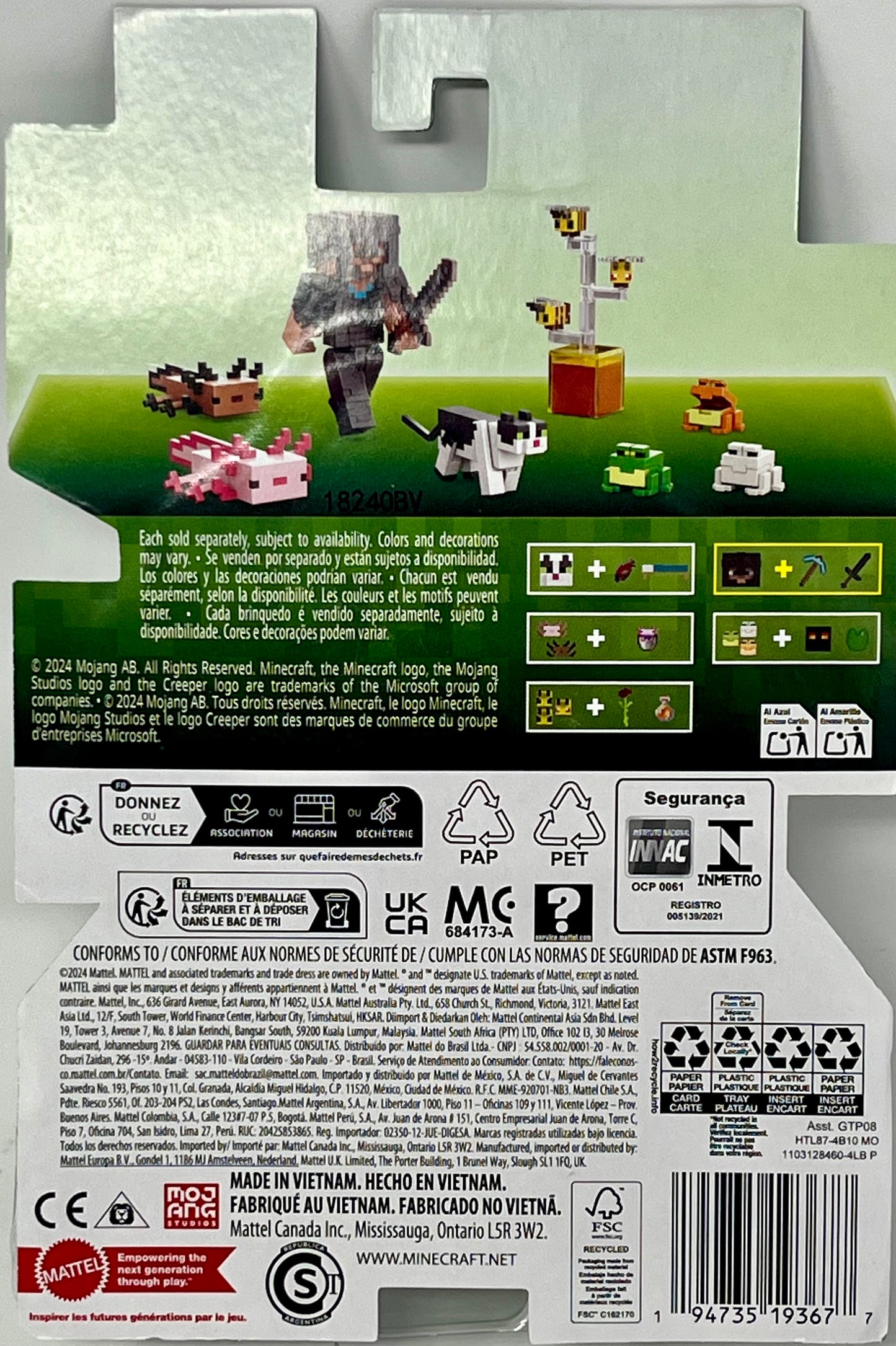 Mattel Minecraft Full Netherite Armor Steve Action Figure & Accessories 4-Piece Set