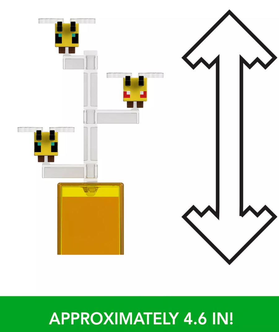 Mattel Minecraft Mini Bees Action Figure Trio & Accessories 6-Piece Set