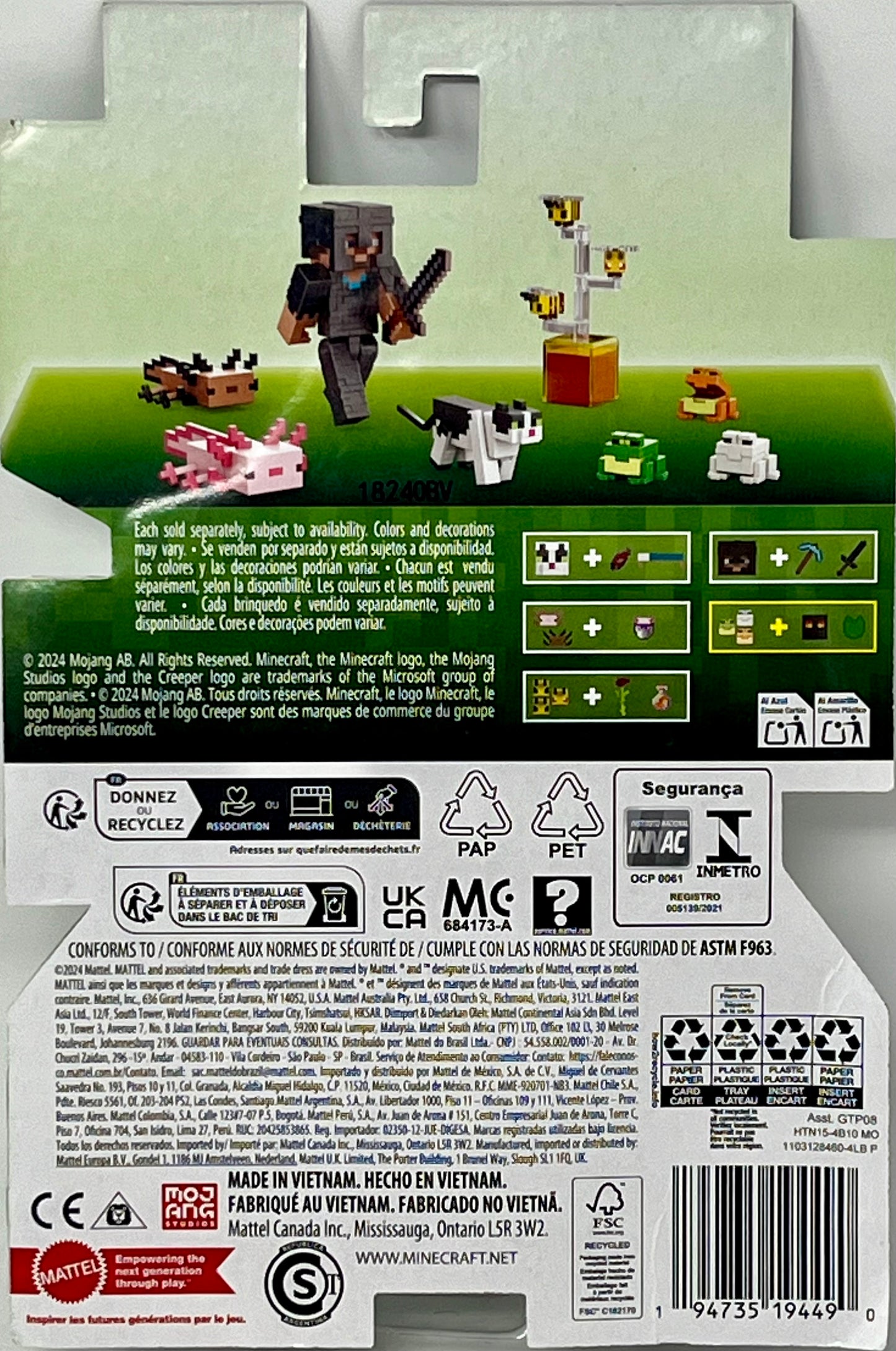 Mattel Minecraft Frogs Action Figures & Accessories 5-Piece Set