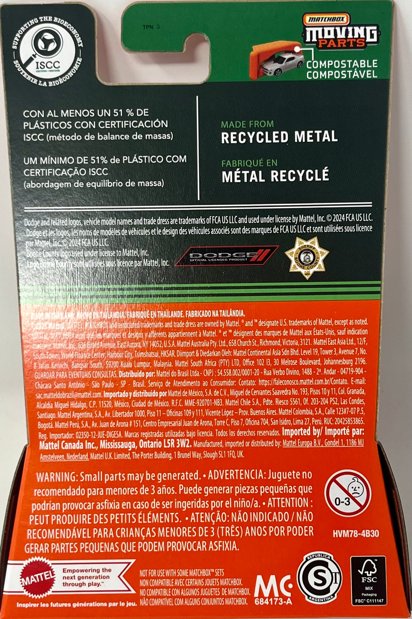 Matchbox Moving Parts Sheriff 2018 Dodge Durango