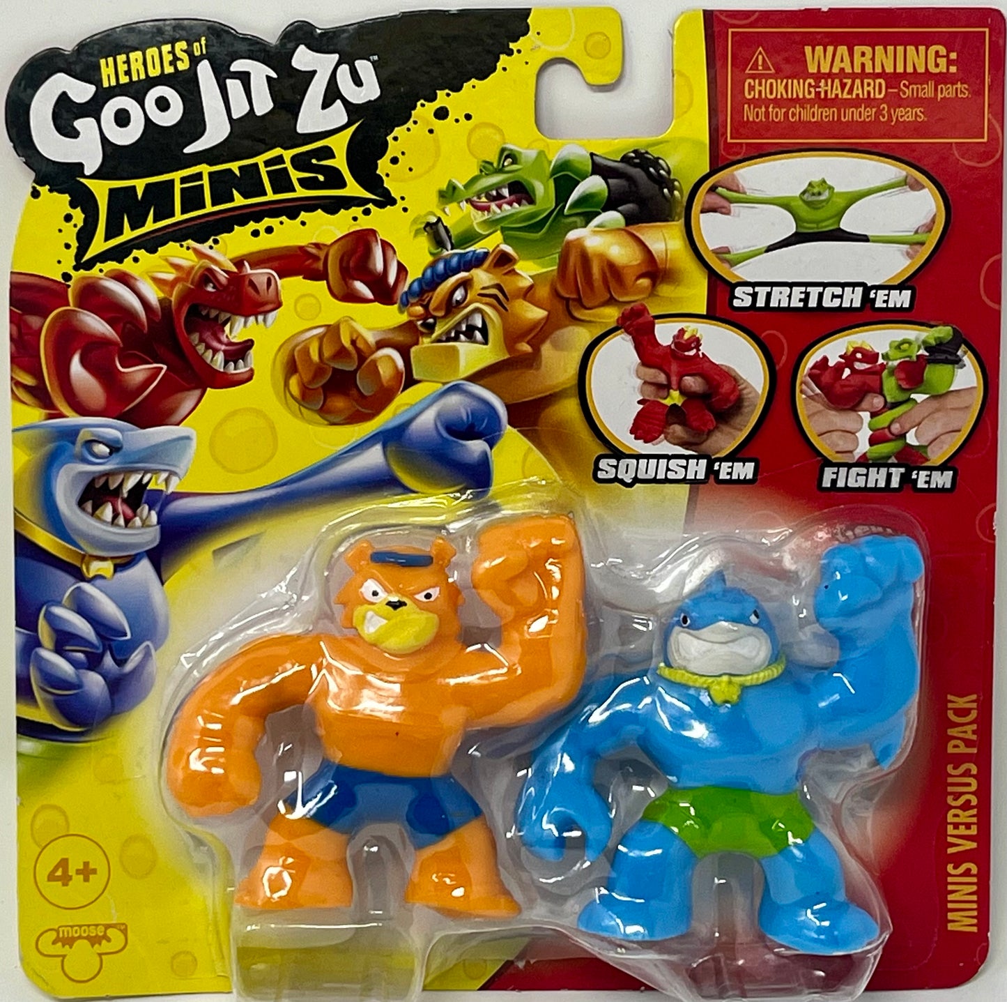 Heroes of Goo Jit Zu Minis Thrash VS Tygor 2 Pack Stretch Squish Fight