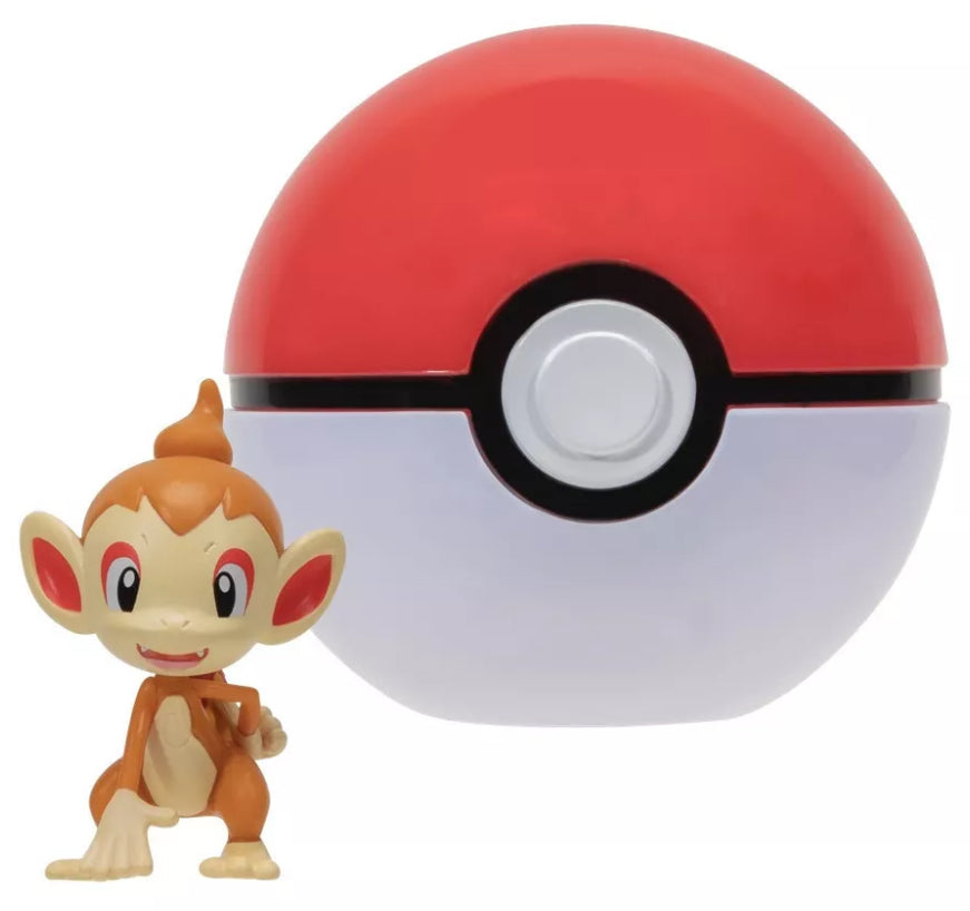 Pokemon Chimchar And Poke ball Battle Ready With Pokemon Figure Clip And Go
