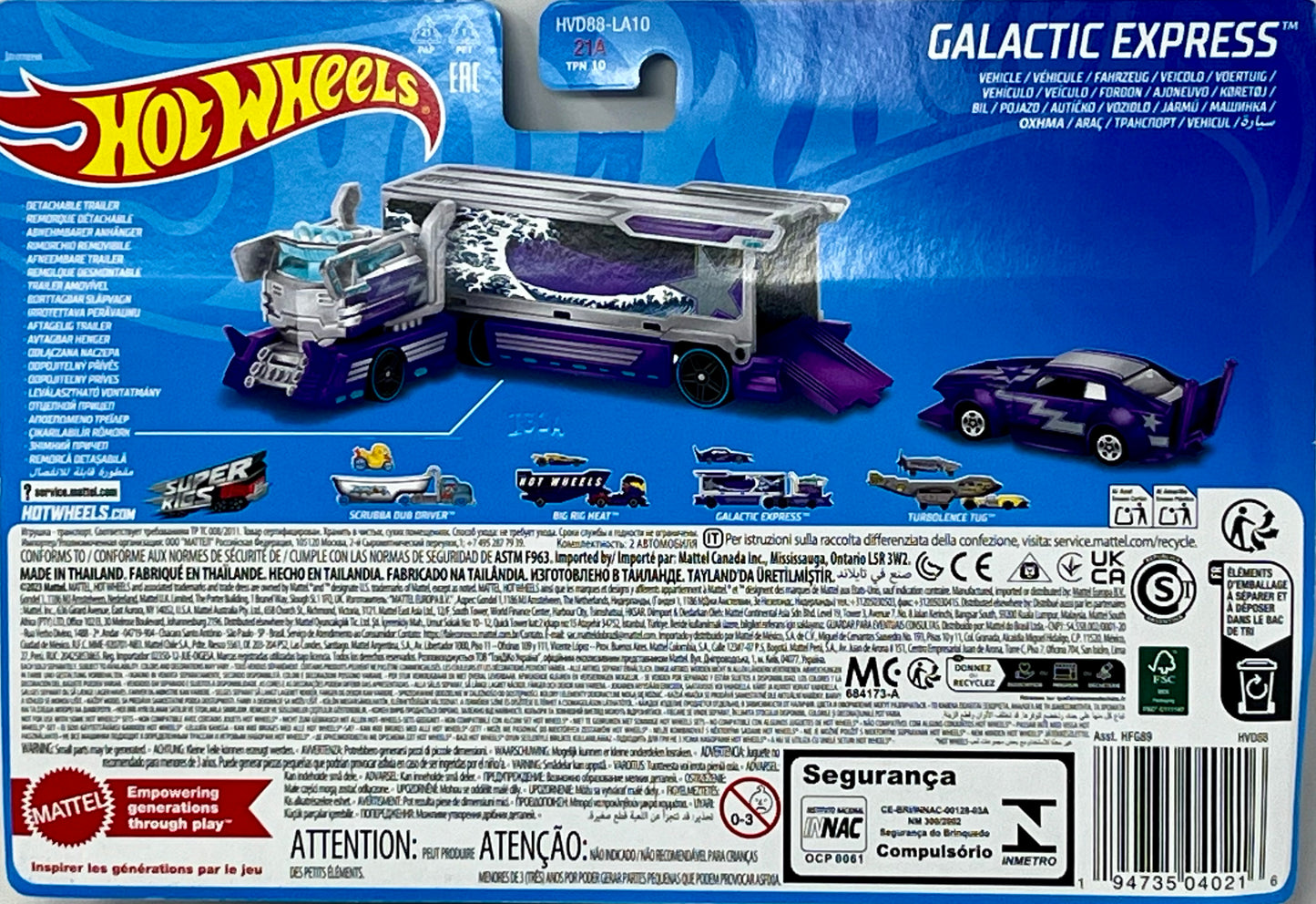 Hot Wheels Galactic Express Super Rigs Car Included Purple