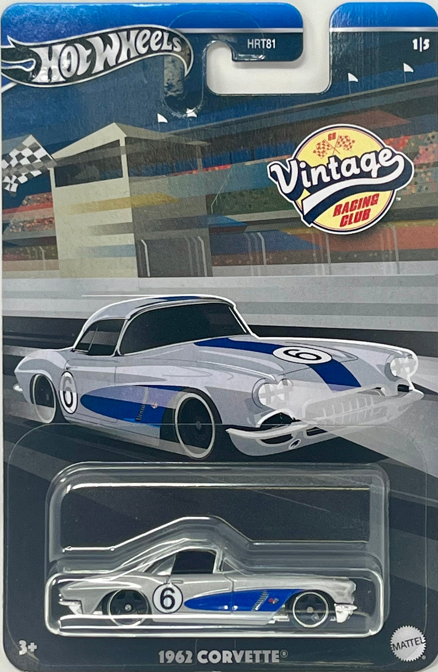 Hot Wheels 1962 Corvette Vintage Racing Club 2024 with Protector