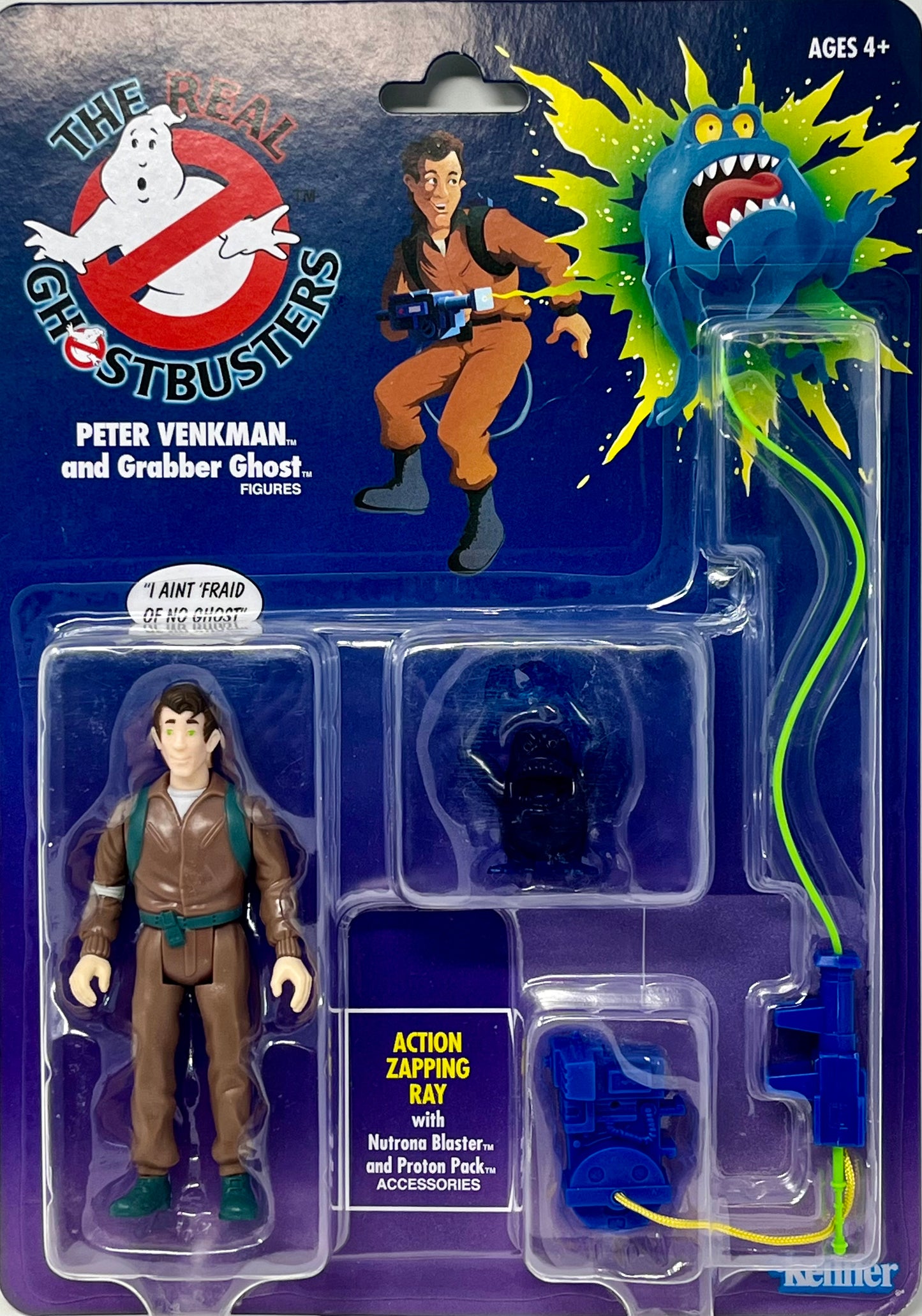 Hasbro The Real Ghostbusters PETER VENKMAN Grabber Ghost Figure Retro Toy Kenner