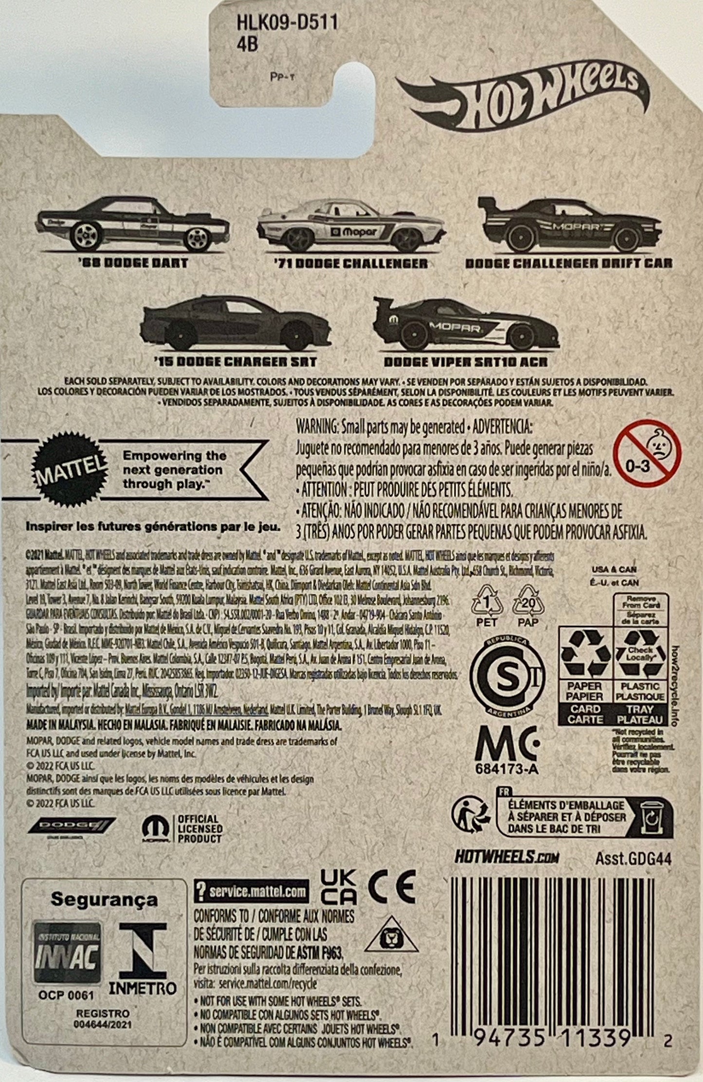 Hot Wheels MOPAR '68 Dodge Dart with Protector
