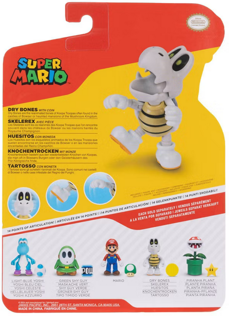 Nintendo Super Mario Dry Bones with Coin Figure